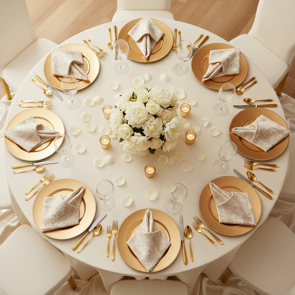5 pcs/pk Leaf Branch Reversible Jacquard Napkin 20"x20" - Champagne - Image 9