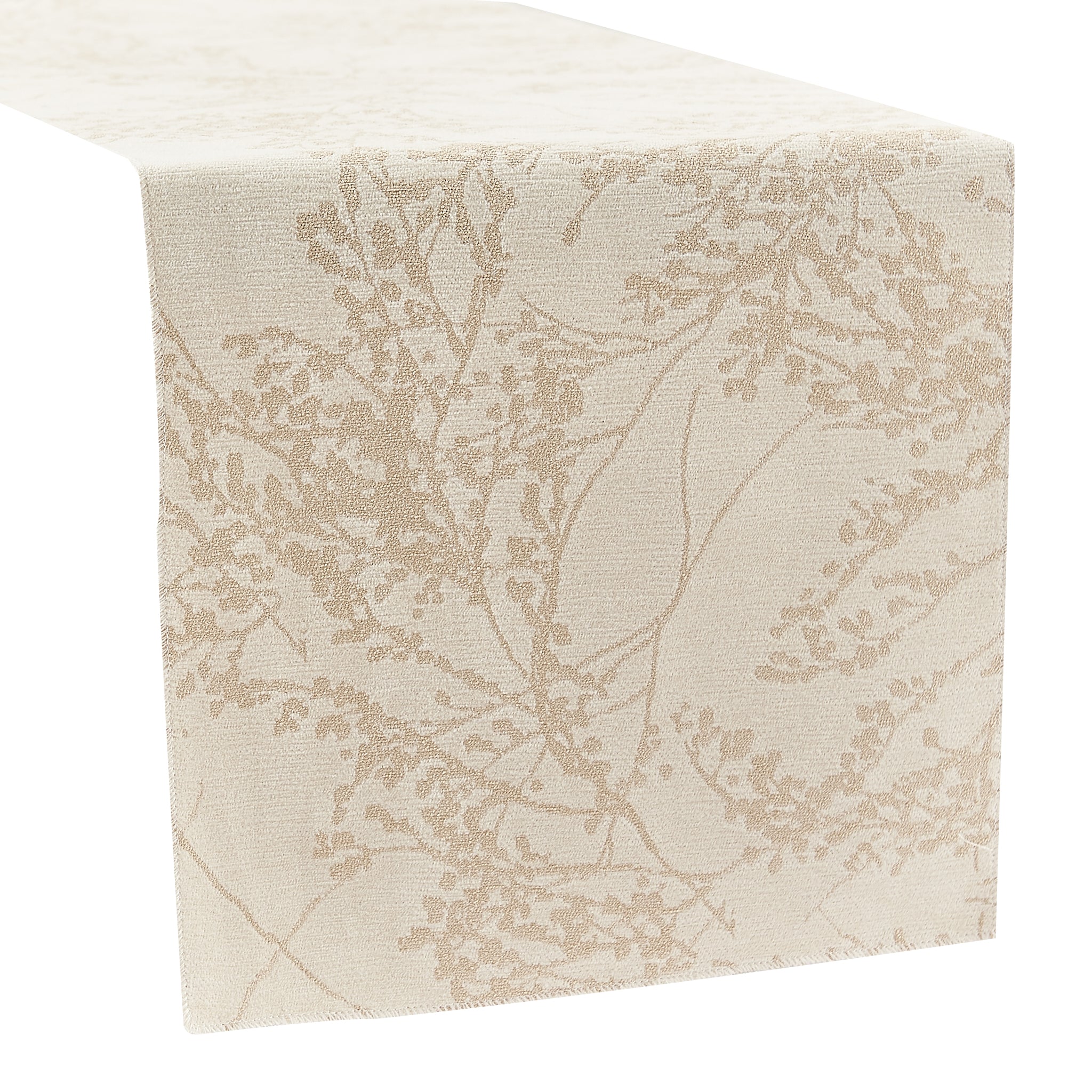 Leaf Branch Reversible Jacquard Table Runner - Champagne - Image 3
