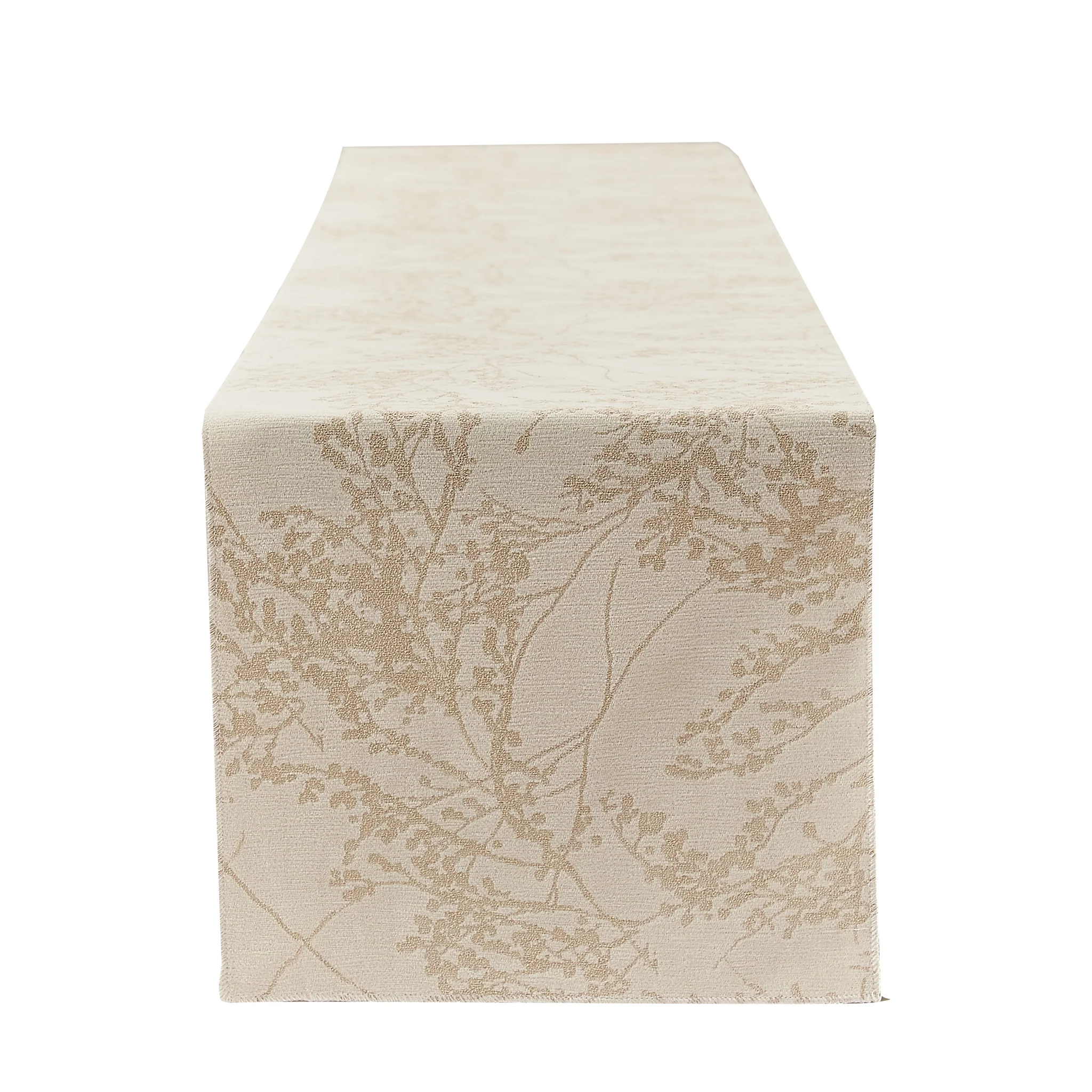 Leaf Branch Reversible Jacquard Table Runner - Champagne - Image 4