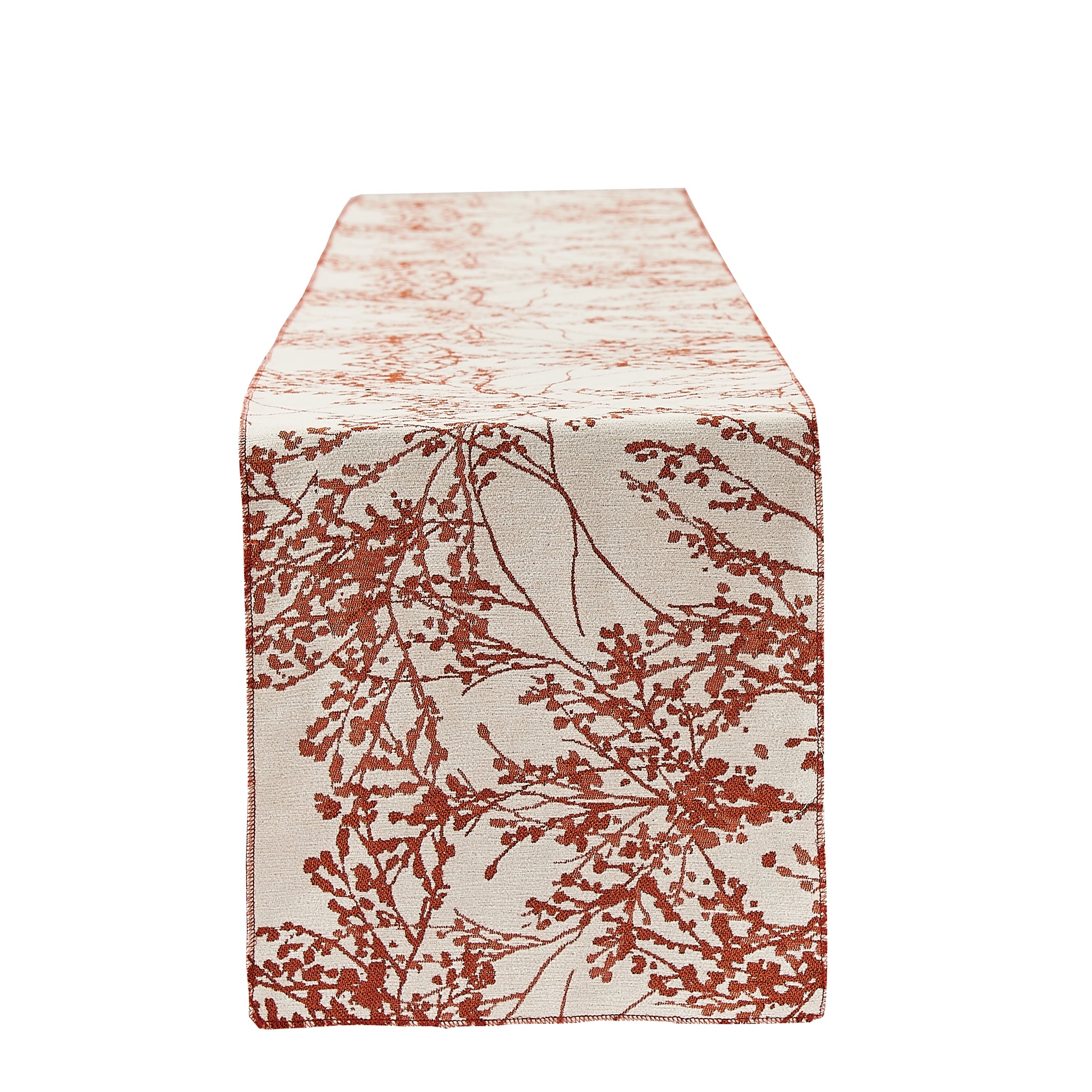 Leaf Branch Reversible Jacquard Table Runner - Rust - Image 6