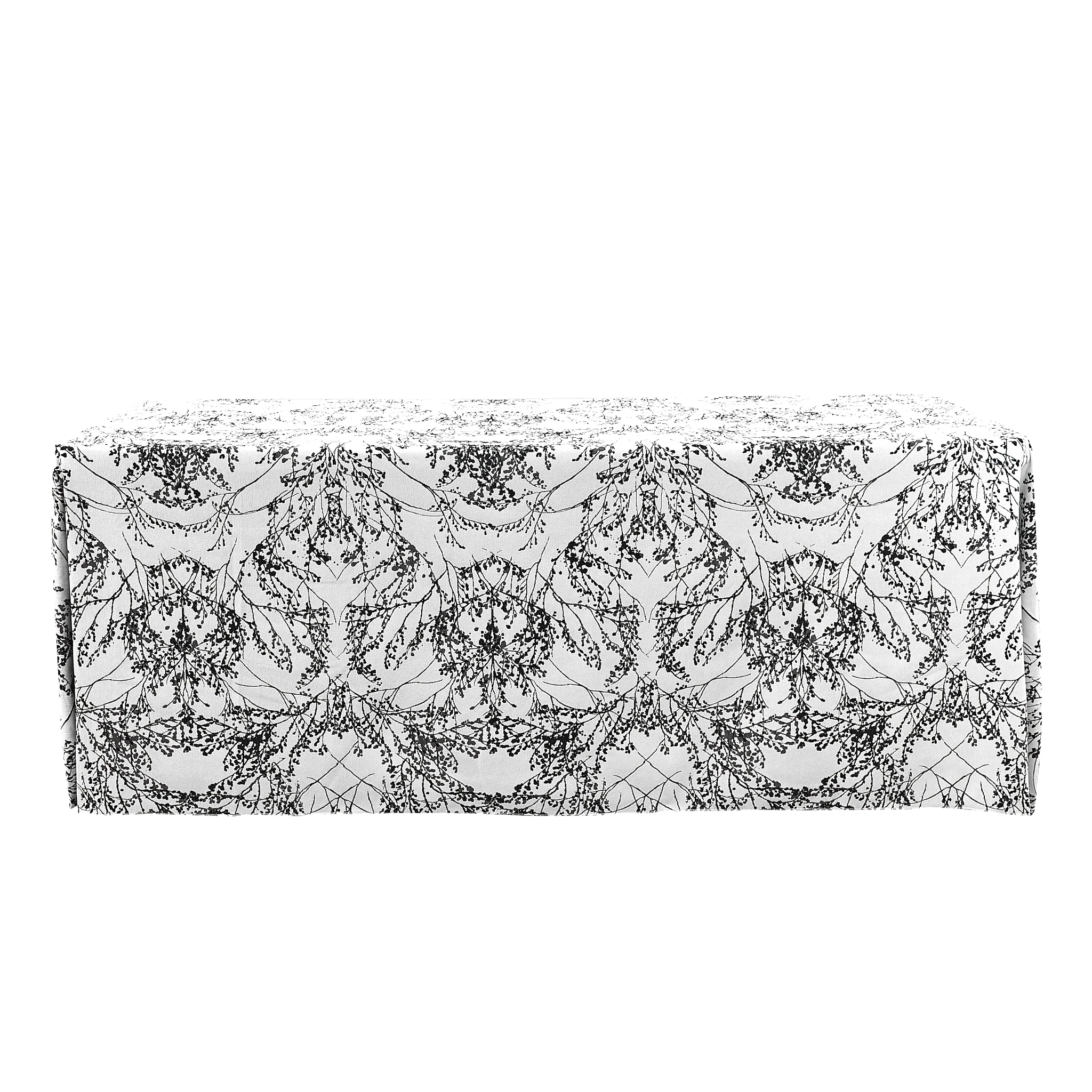 Leaf Branch Reversible Jacquard Tablecloth 90"x132" Rectangle  - Black - Image 4