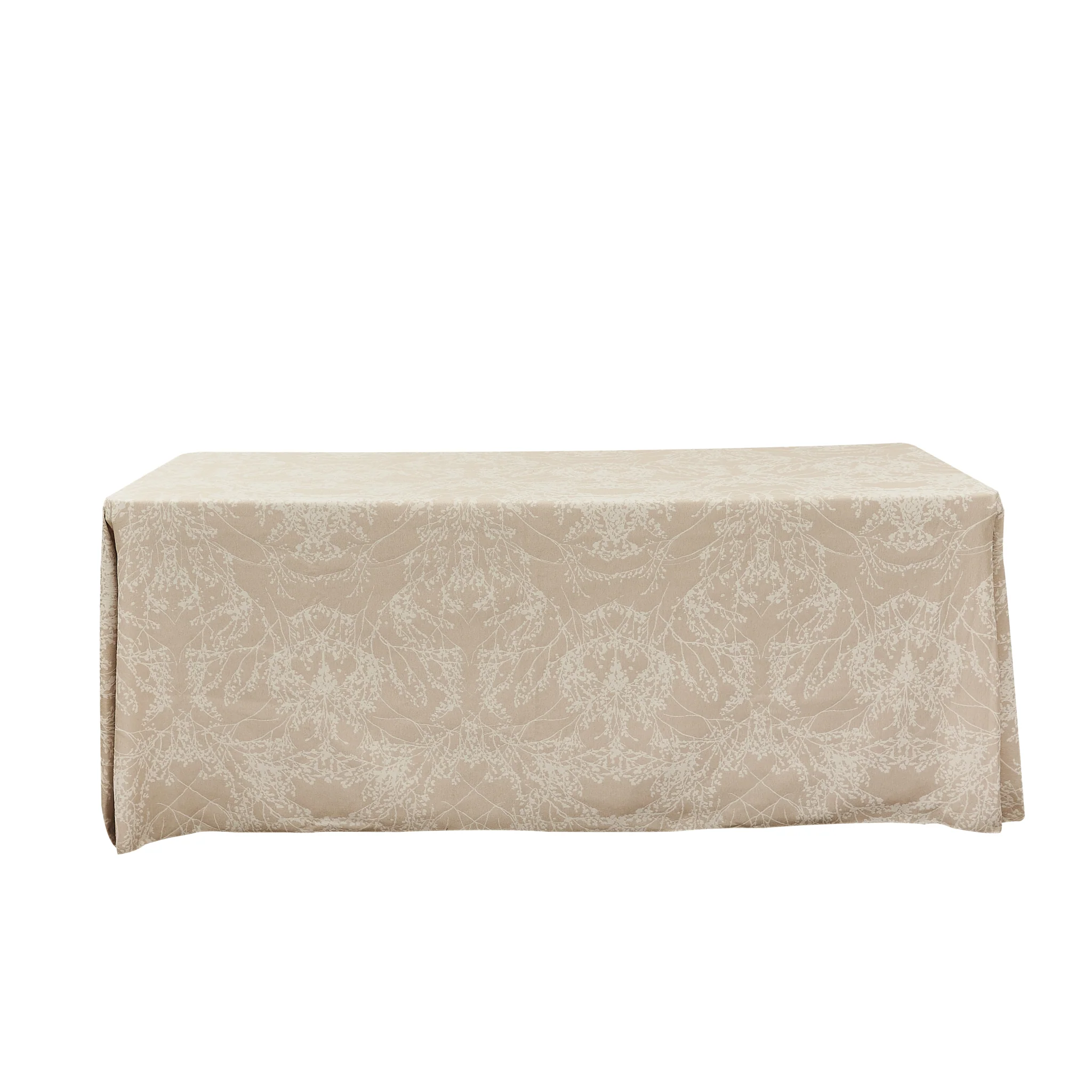 Leaf Branch Reversible Jacquard Tablecloth 90"x132" Rectangle  - Champagne