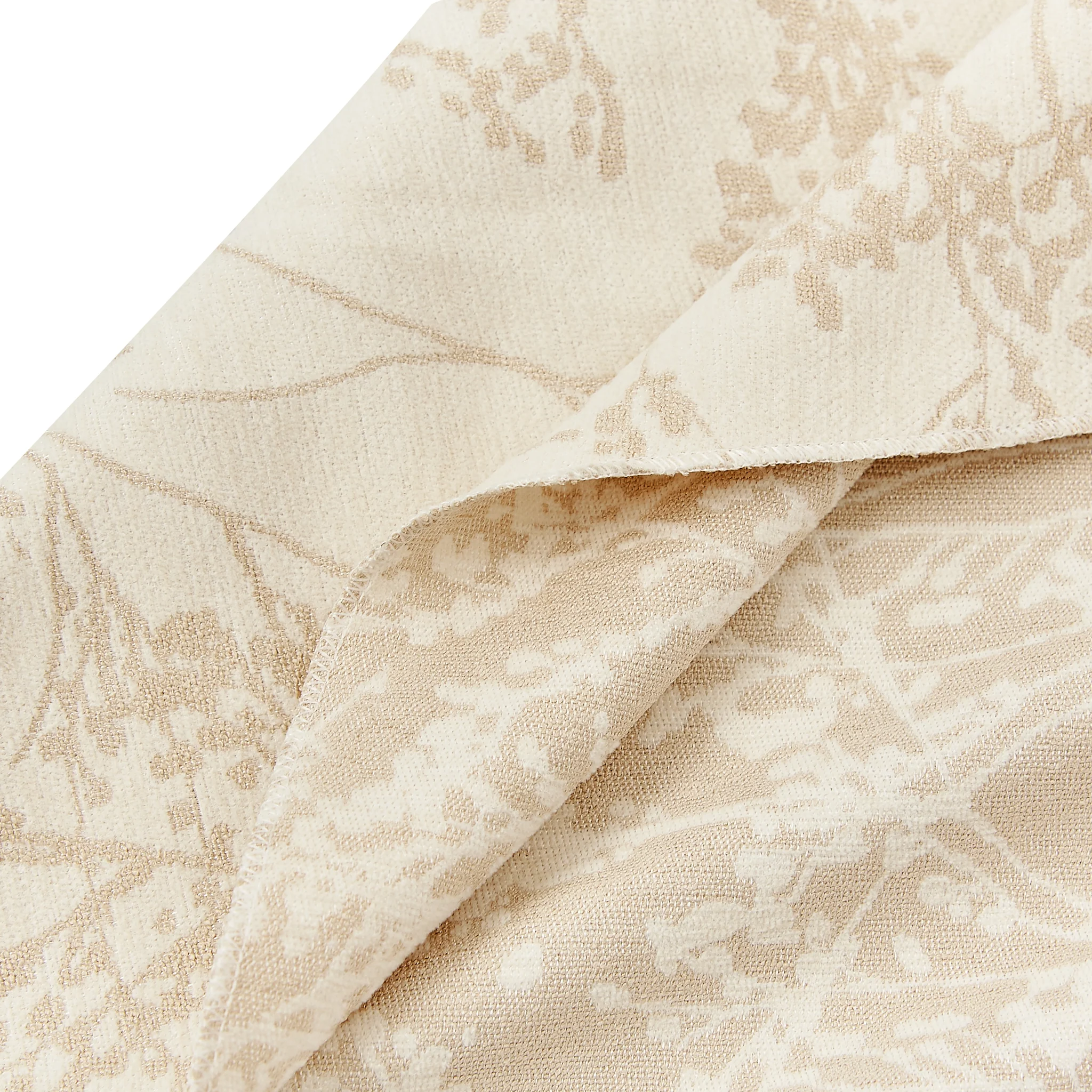 Leaf Branch Reversible Jacquard Tablecloth 90"x132" Rectangle  - Champagne - Image 4