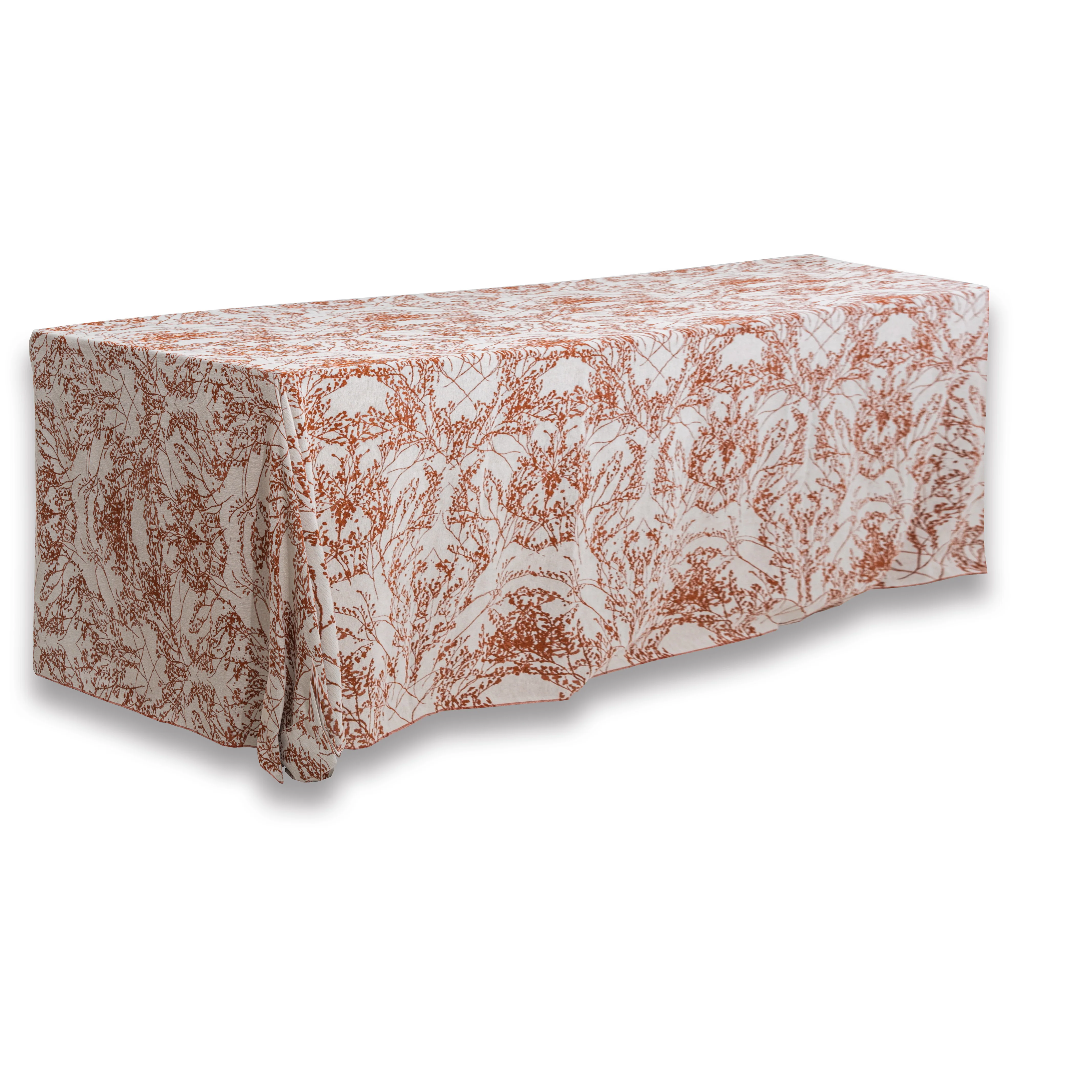 Leaf Branch Reversible Jacquard Tablecloth 90"x132" Rectangle  - Rust - Image 4