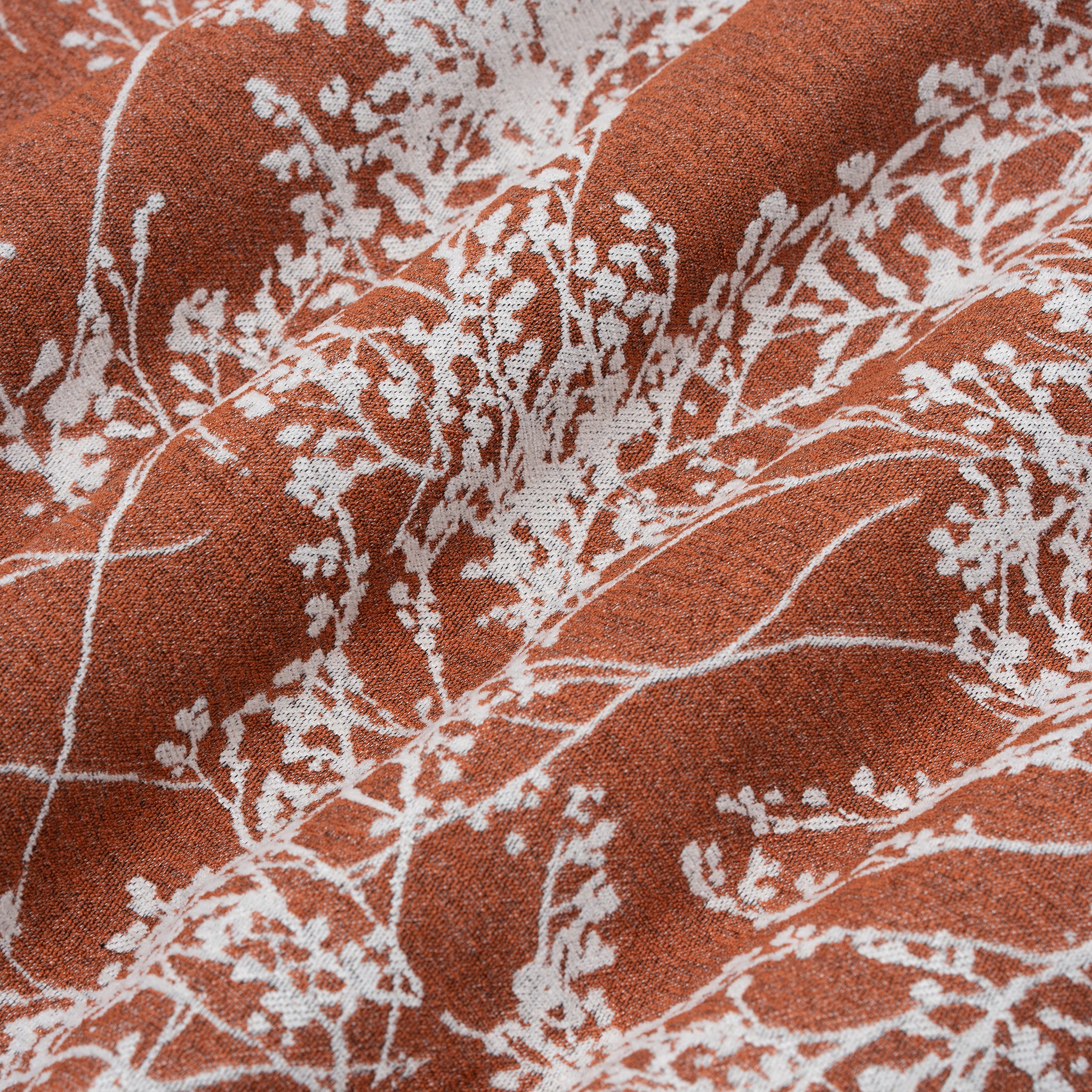 Leaf Branch Reversible Jacquard Tablecloth 90"x132" Rectangle  - Rust - Image 6