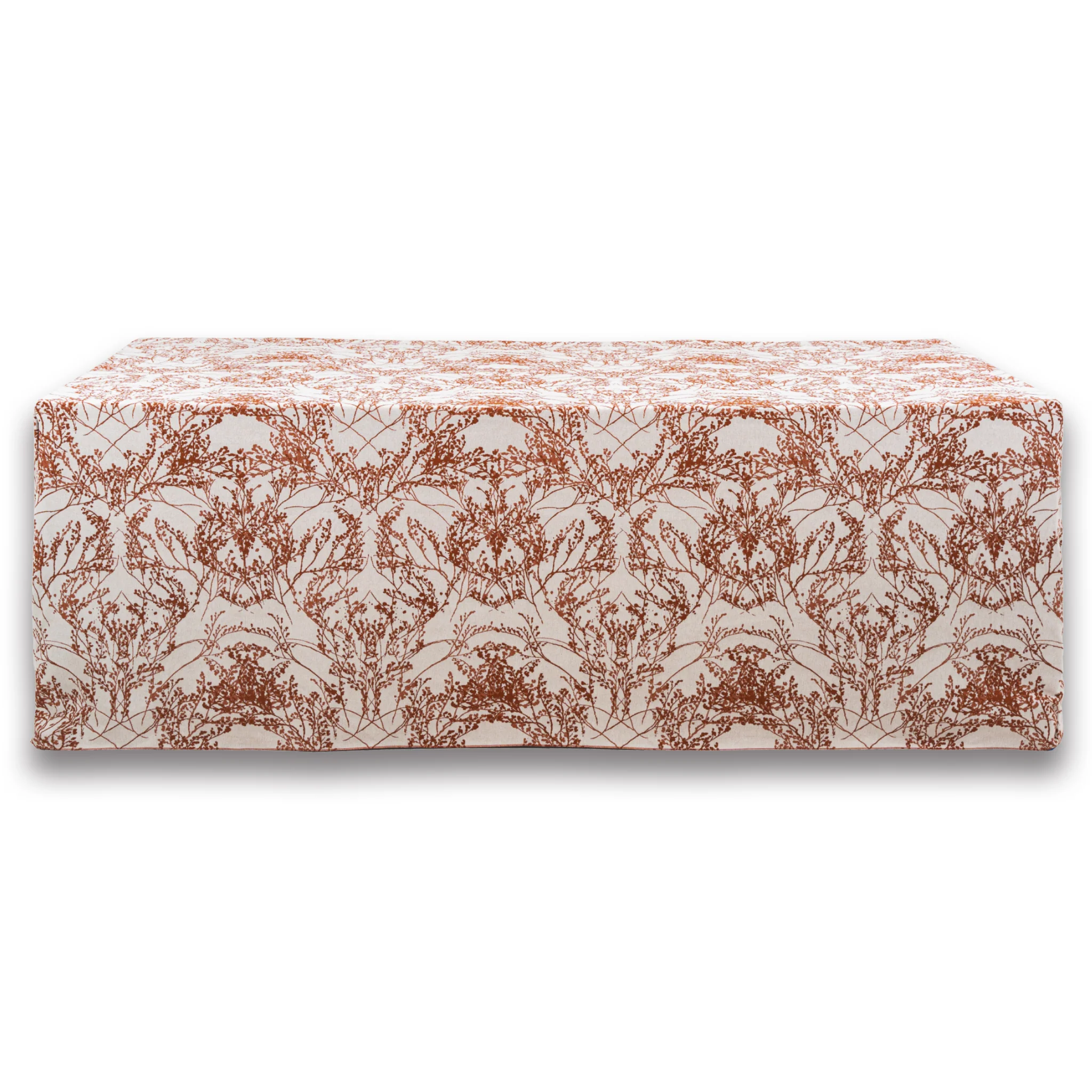 Leaf Branch Reversible Jacquard Tablecloth 90"x132" Rectangle  - Rust - Image 7