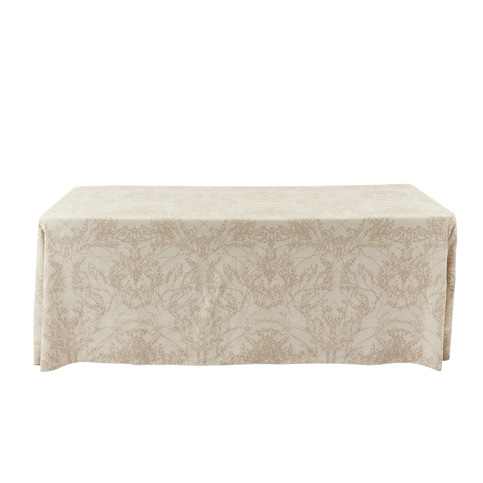 Leaf Branch Reversible Jacquard Tablecloth 90"x156" Rectangle  - Champagne - Image 7