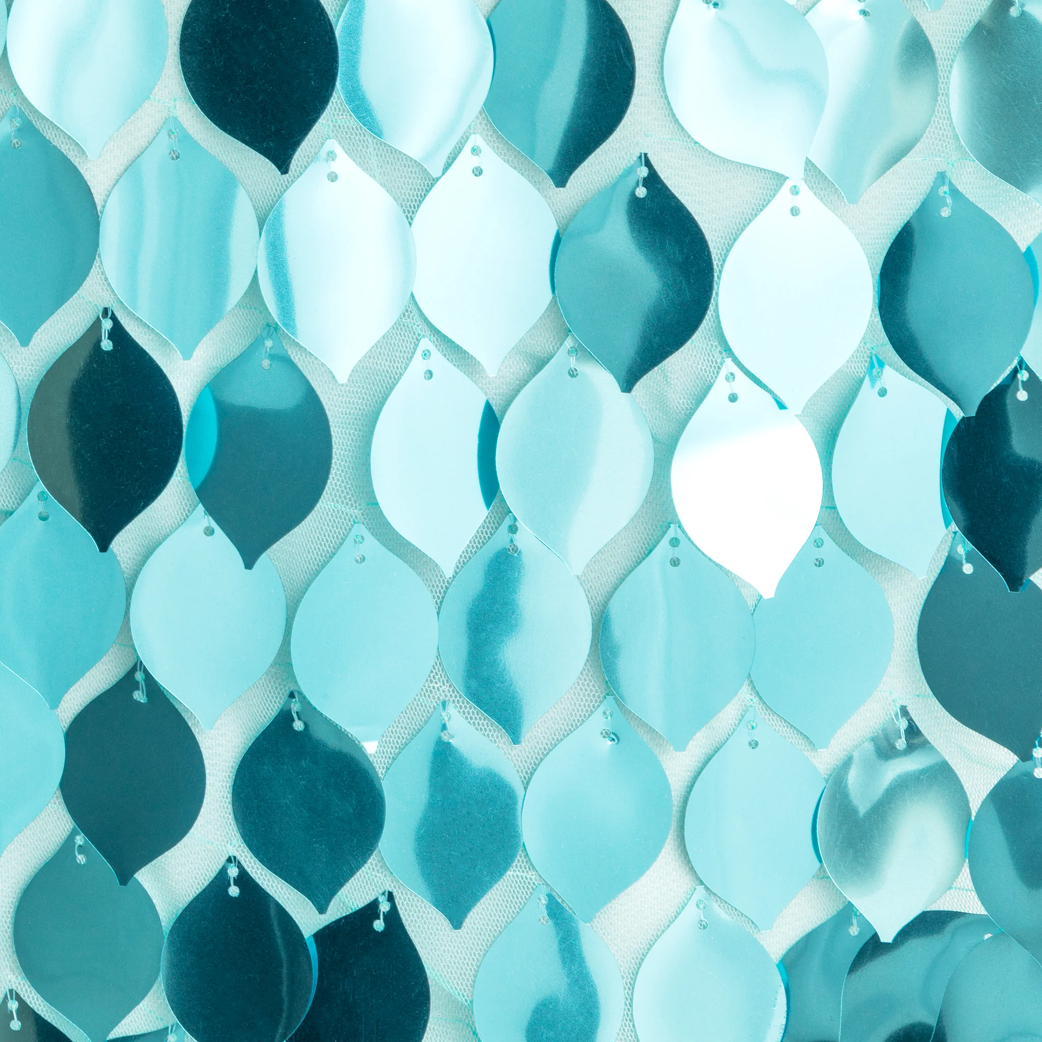Leaf Payette Sequin Round 120" Tablecloth - Turquoise - Image 2