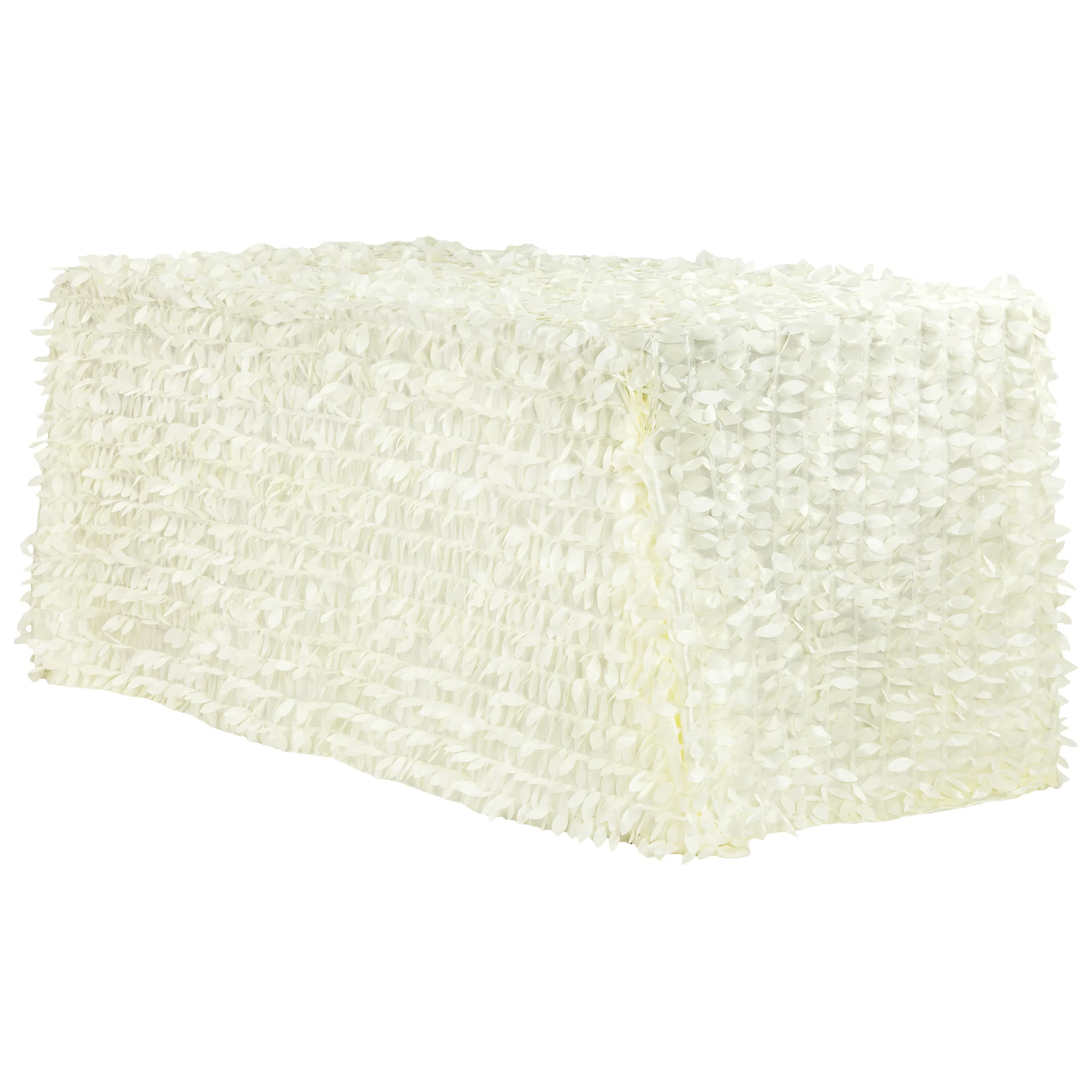 Leaf Petal Taffeta Tablecloth 90"x156" Rectangular - Ivory