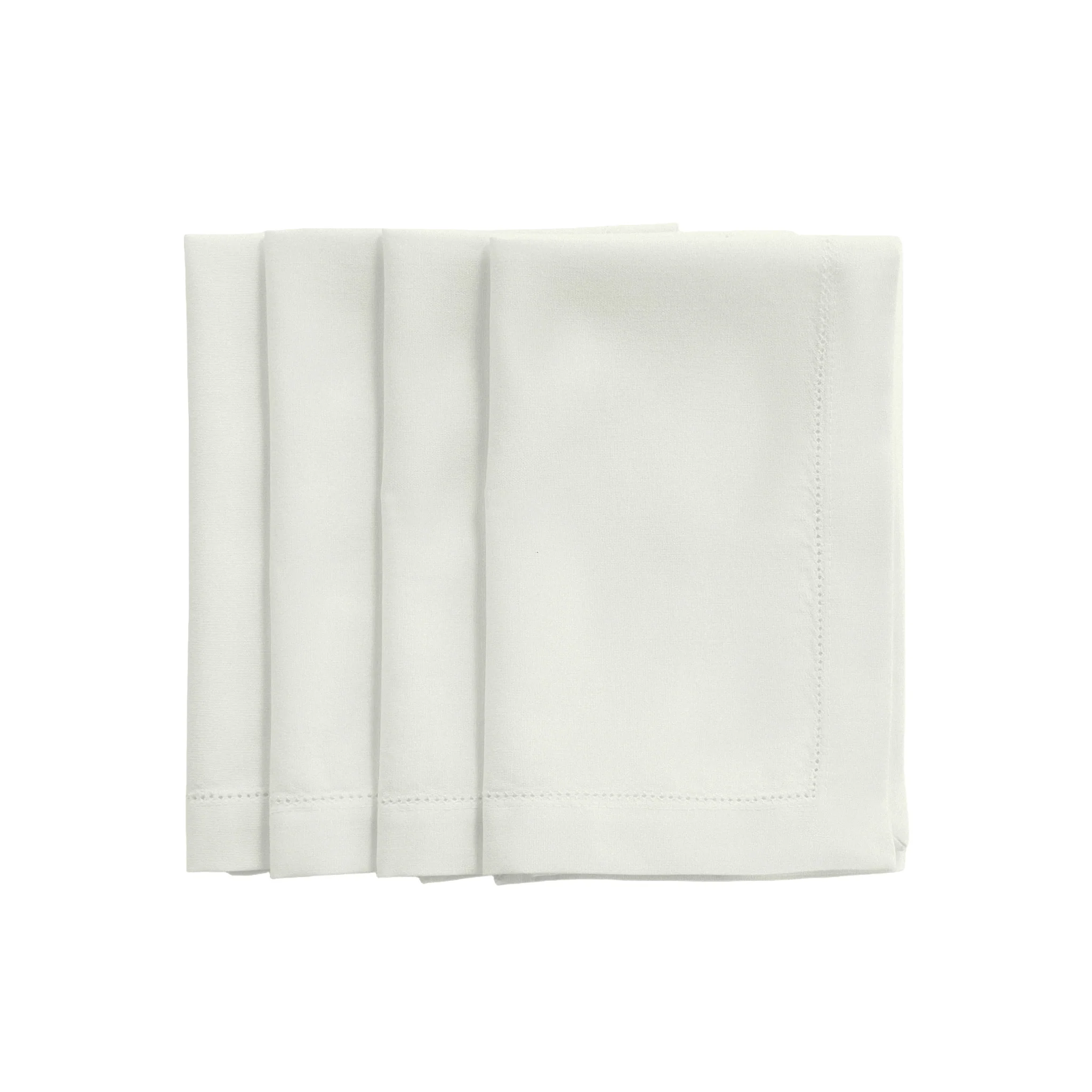 Light Ivory/Off White Hemstitch Linen Napkins 20"x20" (Set of 4) - Image 2
