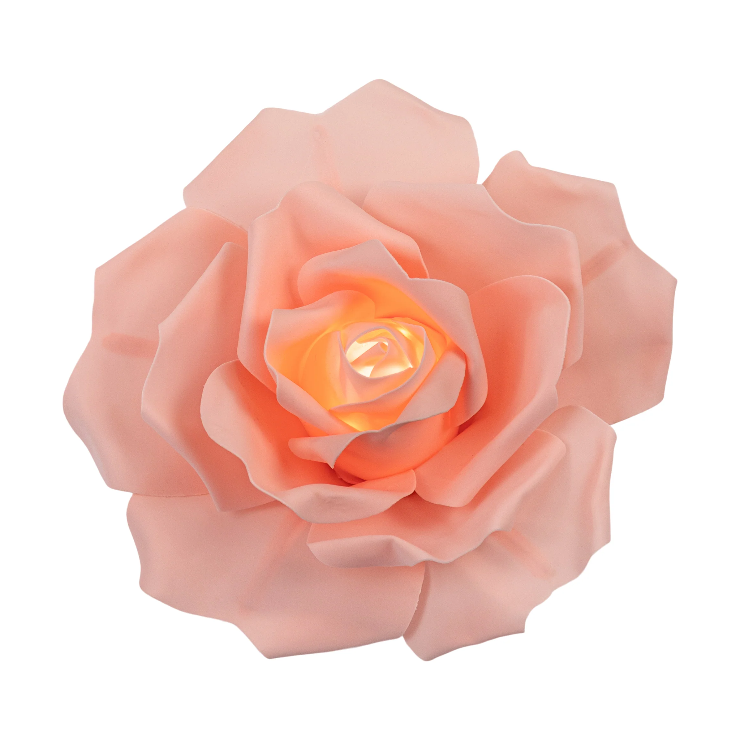 LED Lighted Large Foam Rose Wall  Decor 30 cm - Blush
