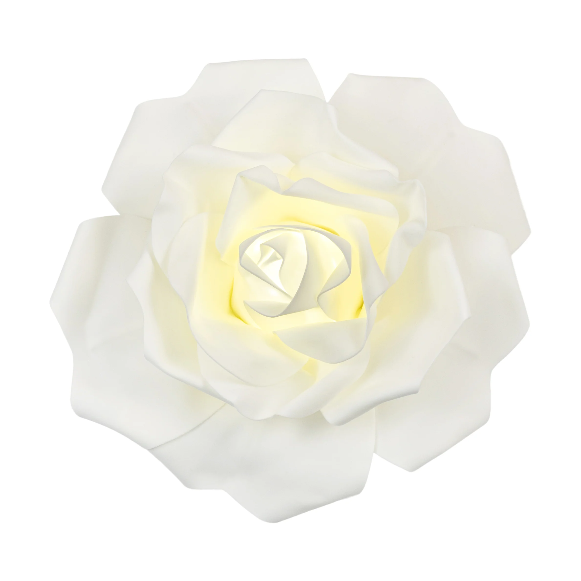 LED Lighted Large Foam Rose Wall  Decor 30 cm - Ivory