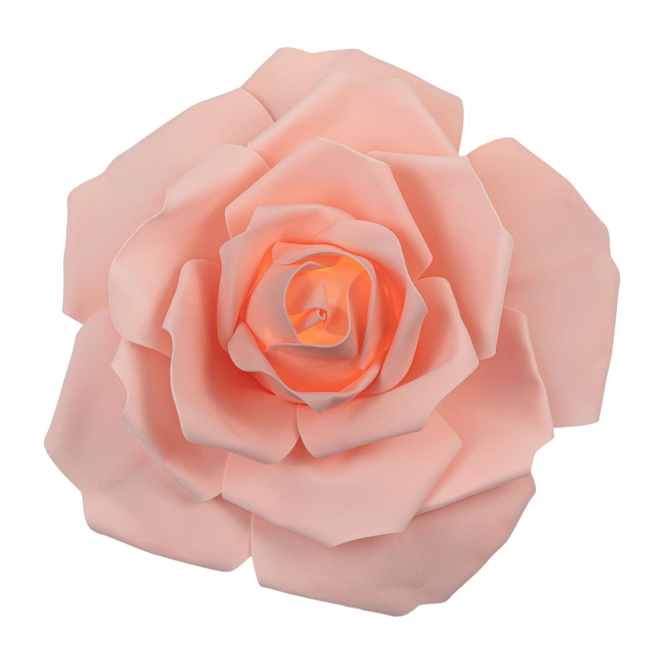 LED Lighted Large Foam Rose Wall  Decor 40 cm - Blush