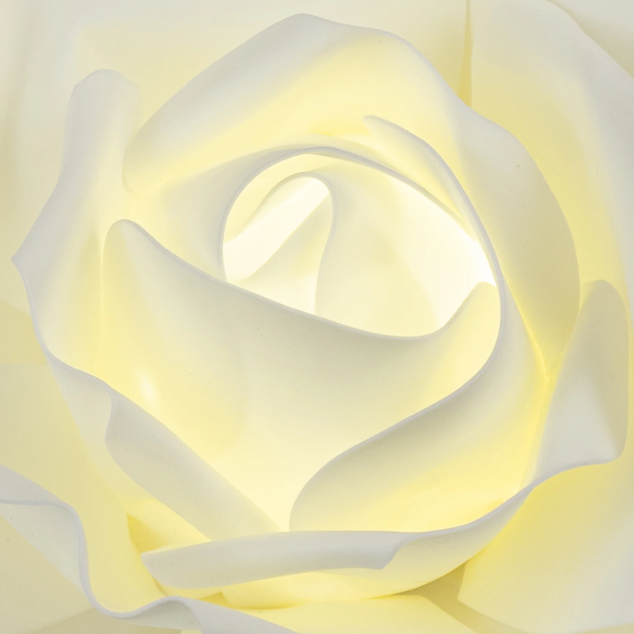 LED Lighted Large Foam Rose Wall  Decor 50 cm - Ivory - Image 2