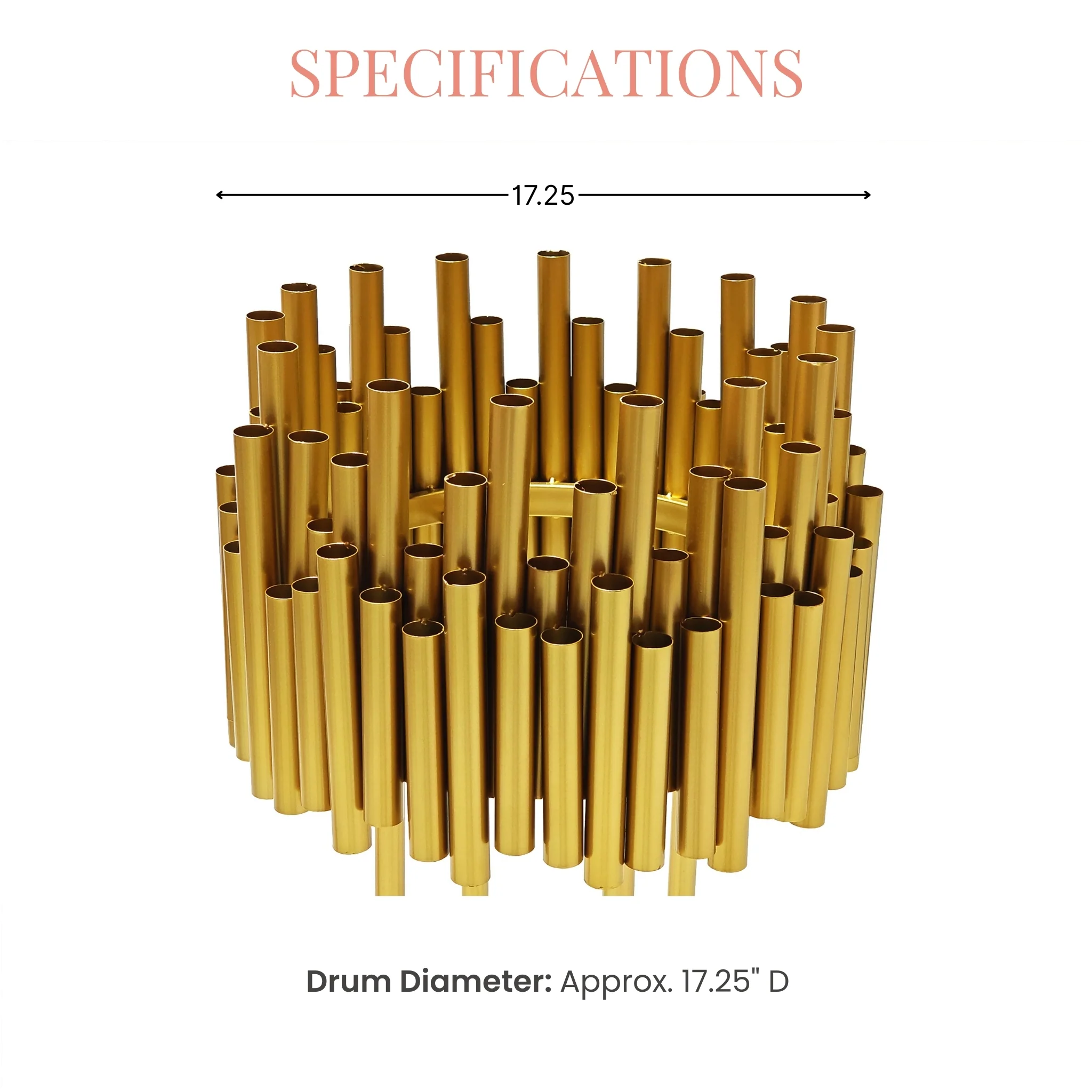 Luxe Drum Table Centerpiece Stand - Gold - Image 4