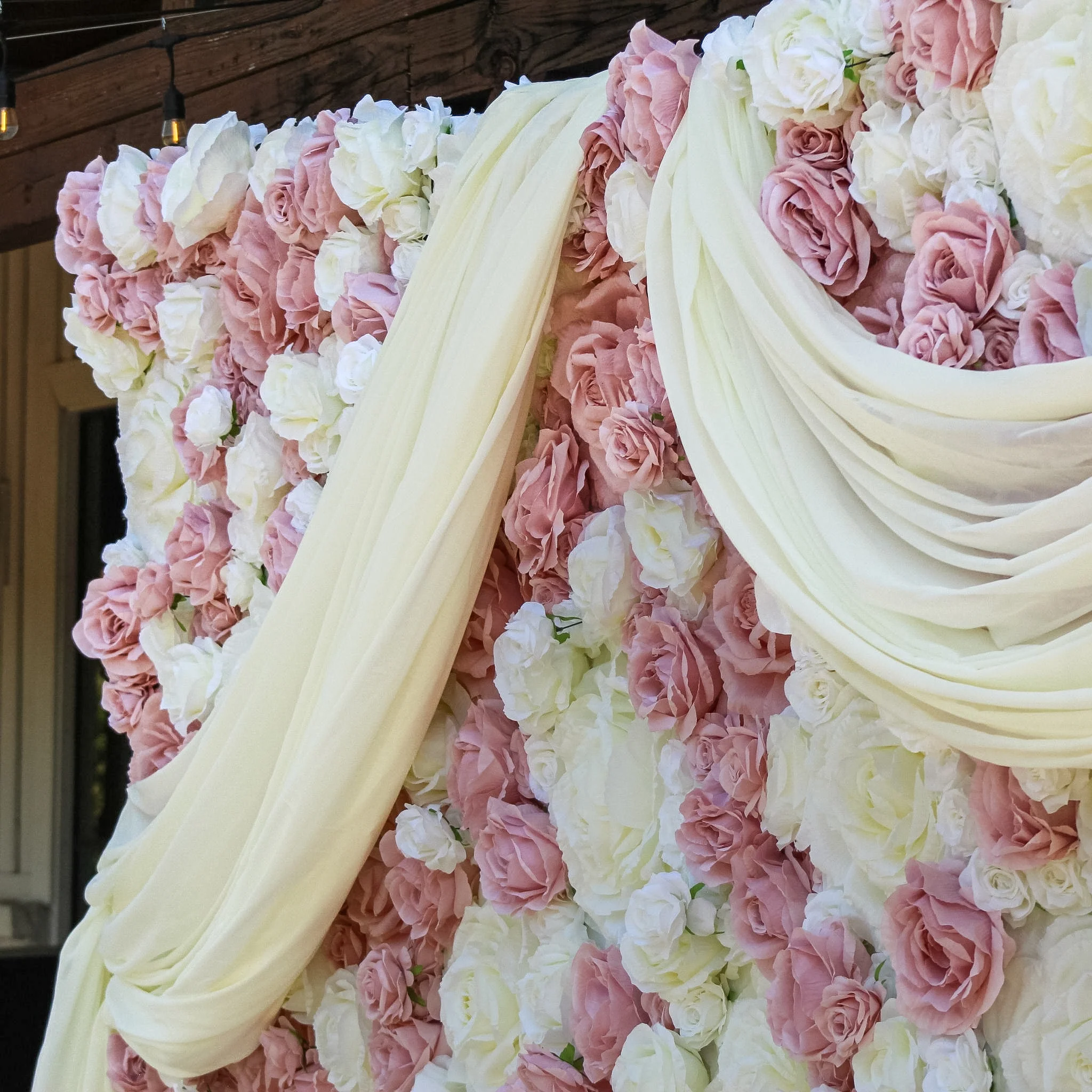 Luxe Roll Up Flower Wall Backdrop 8ft x 4ft - Pink/Ivory - Image 5