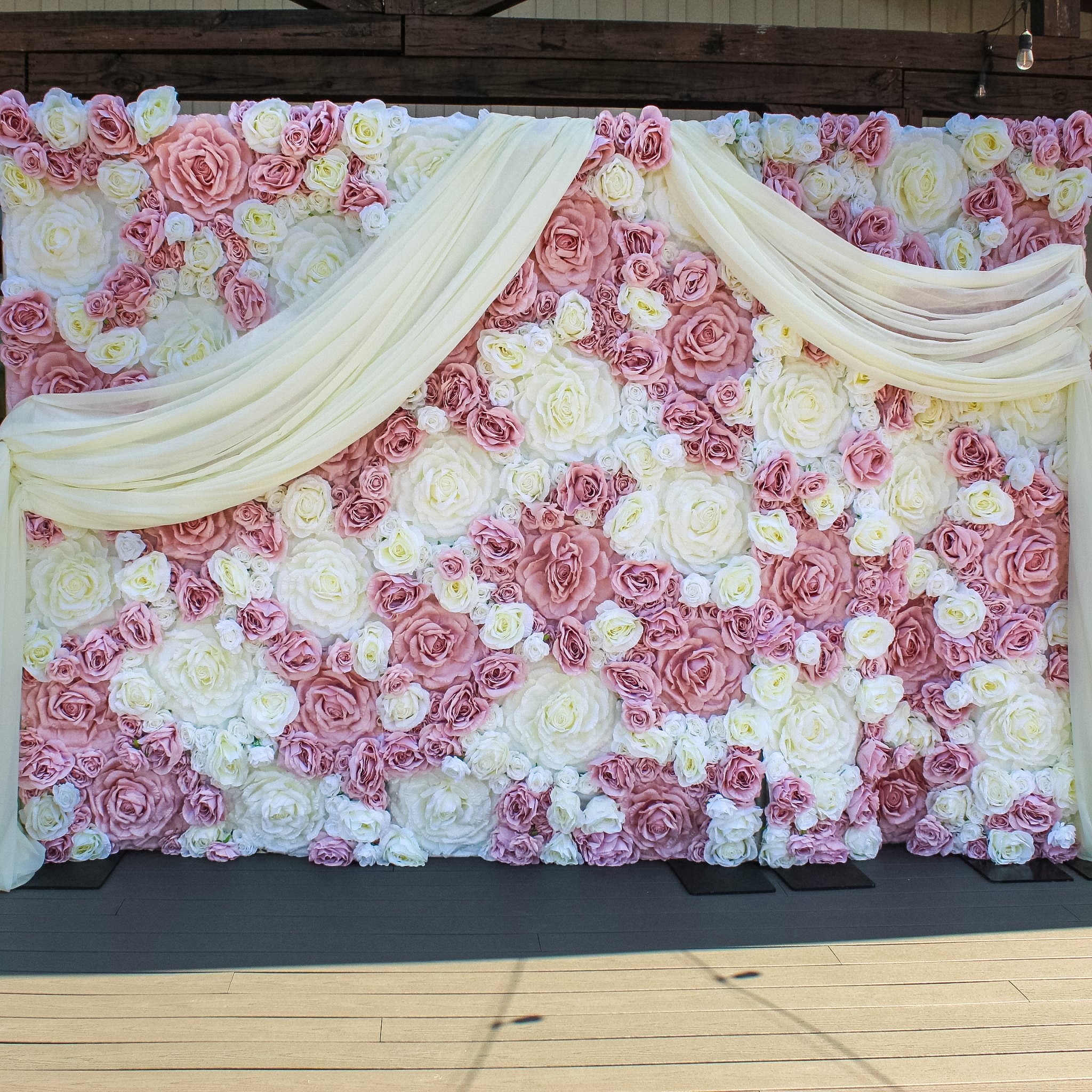 Luxe Roll Up Flower Wall Backdrop 8ft x 4ft - Pink/Ivory - Image 7