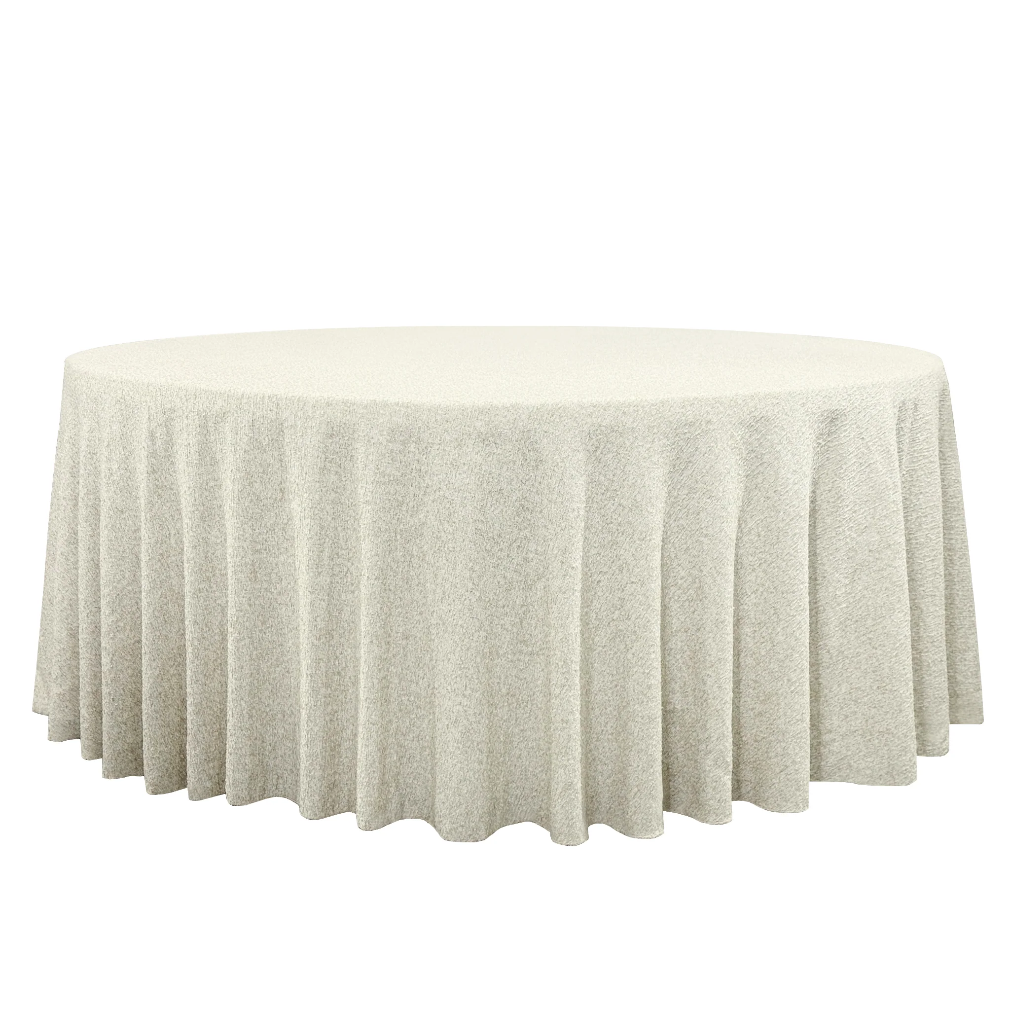 Luxury Boucle 120" Round Tablecloth - Beige