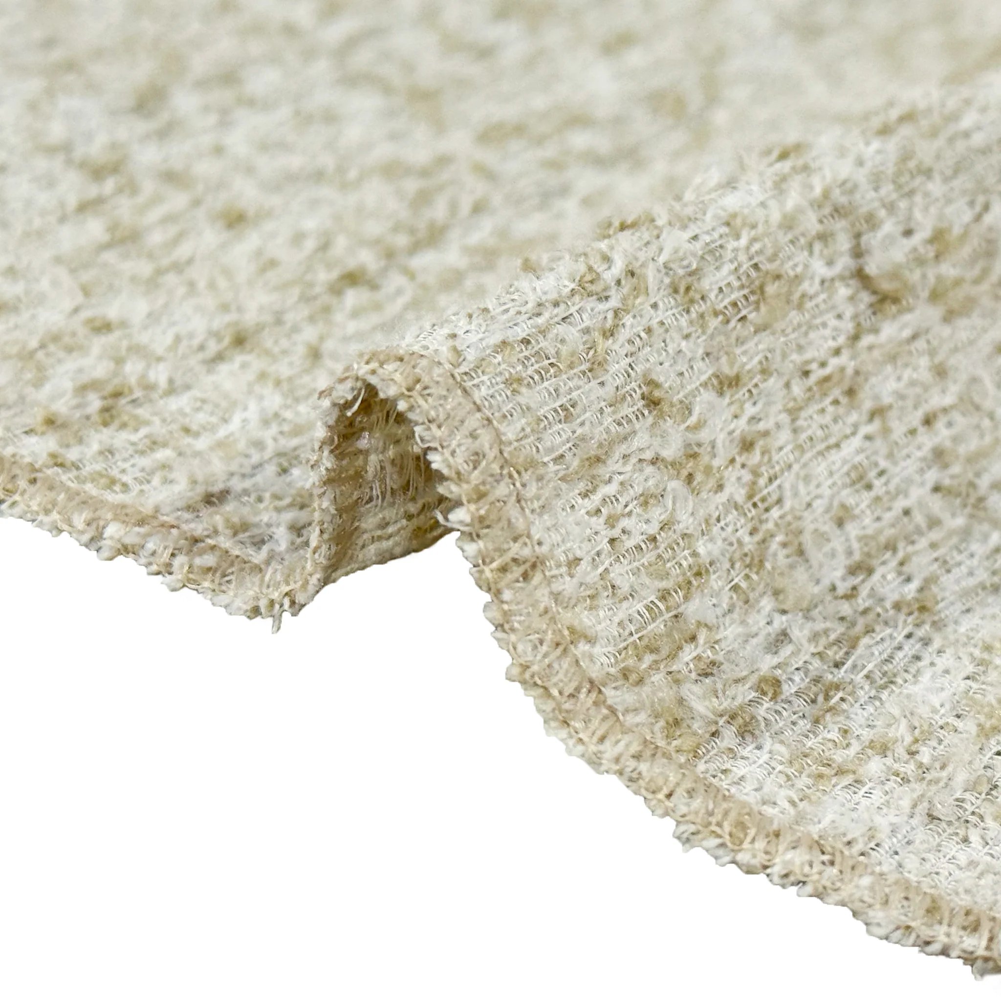 Luxury Boucle 120" Round Tablecloth - Beige - Image 7