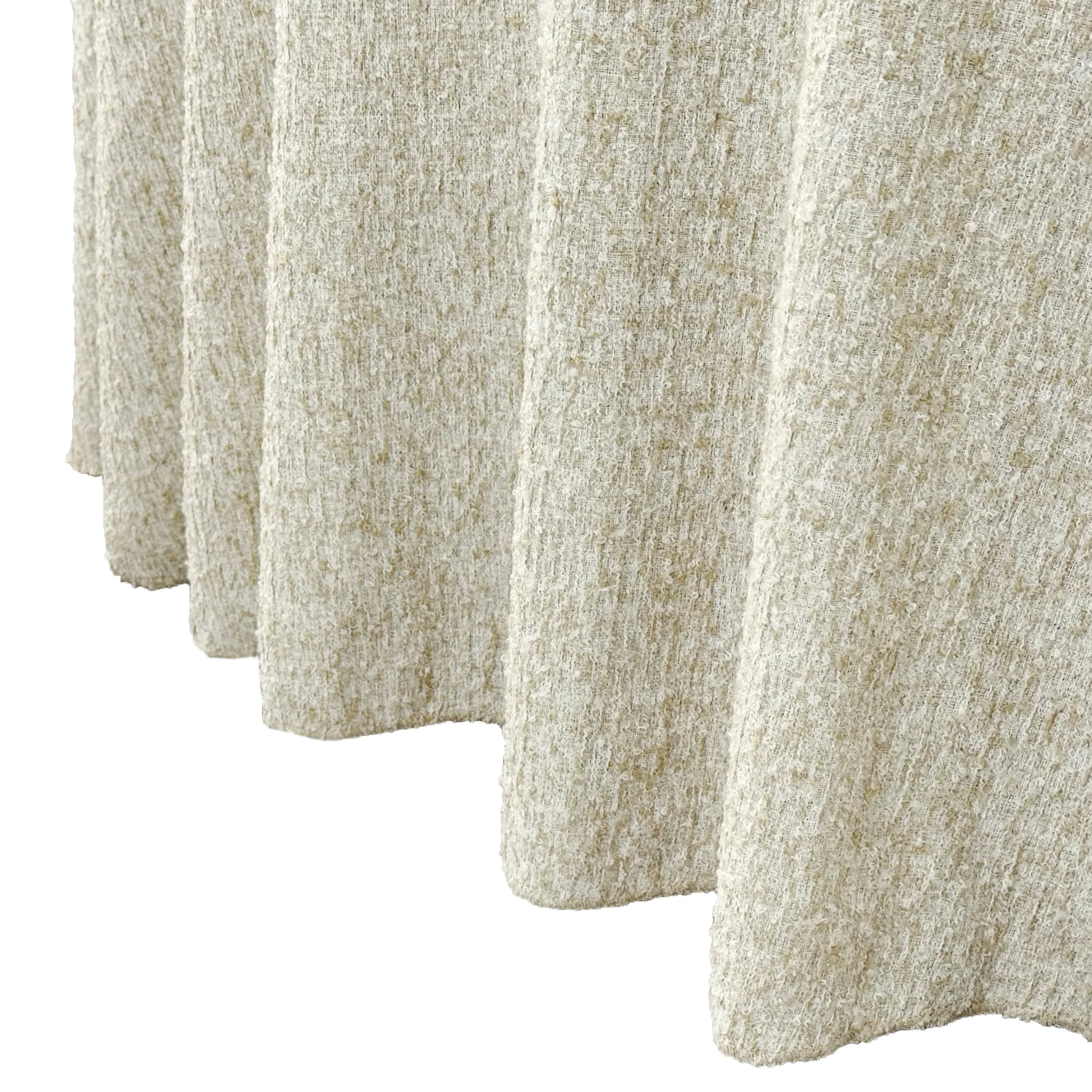 Luxury Boucle 120" Round Tablecloth - Beige - Image 5