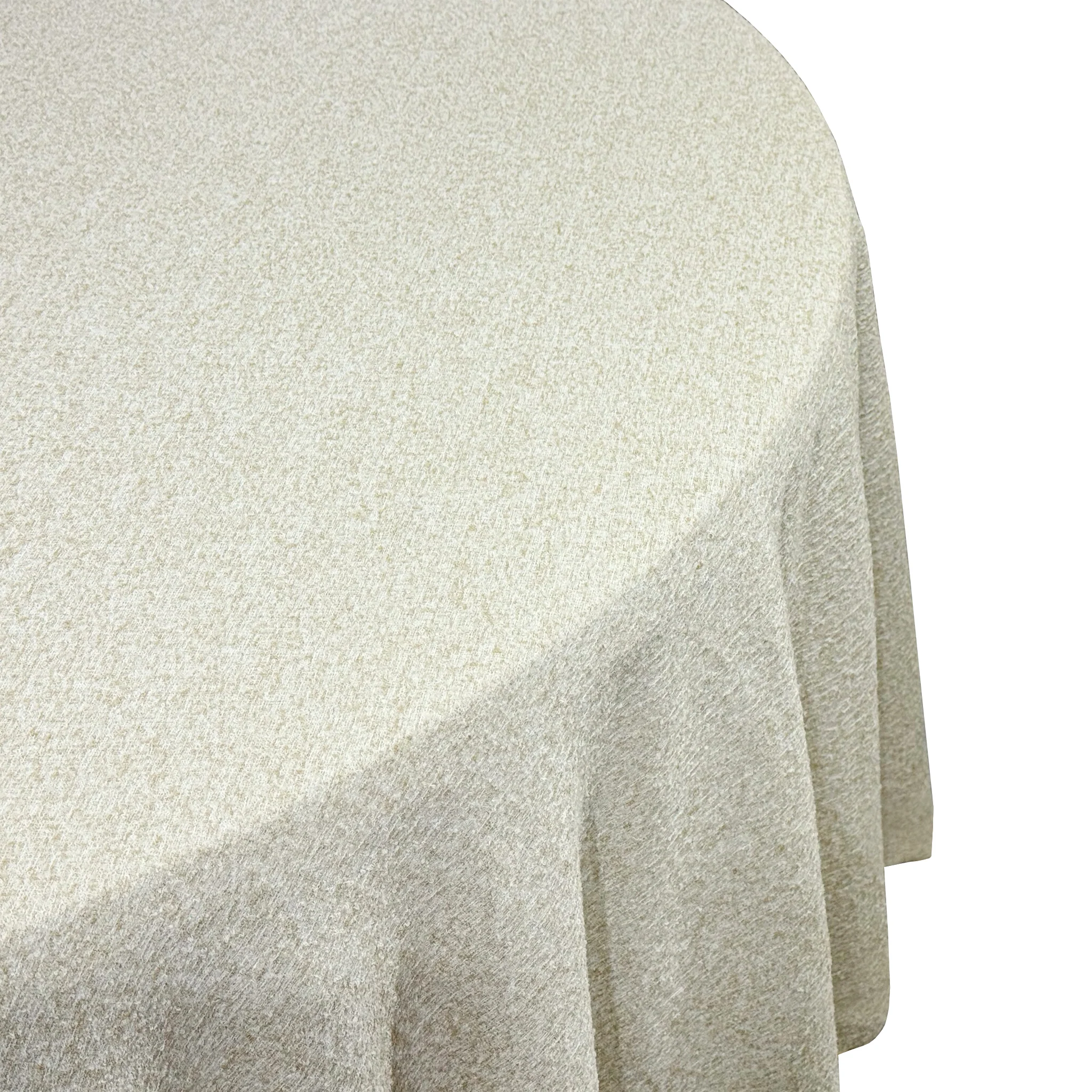 Luxury Boucle 120" Round Tablecloth - Beige - Image 8