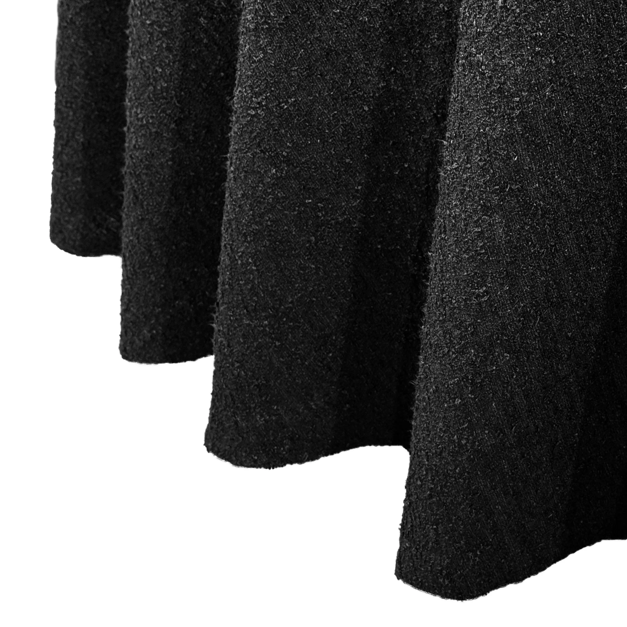 Luxury Boucle 120" Round Tablecloth - Black - Image 6