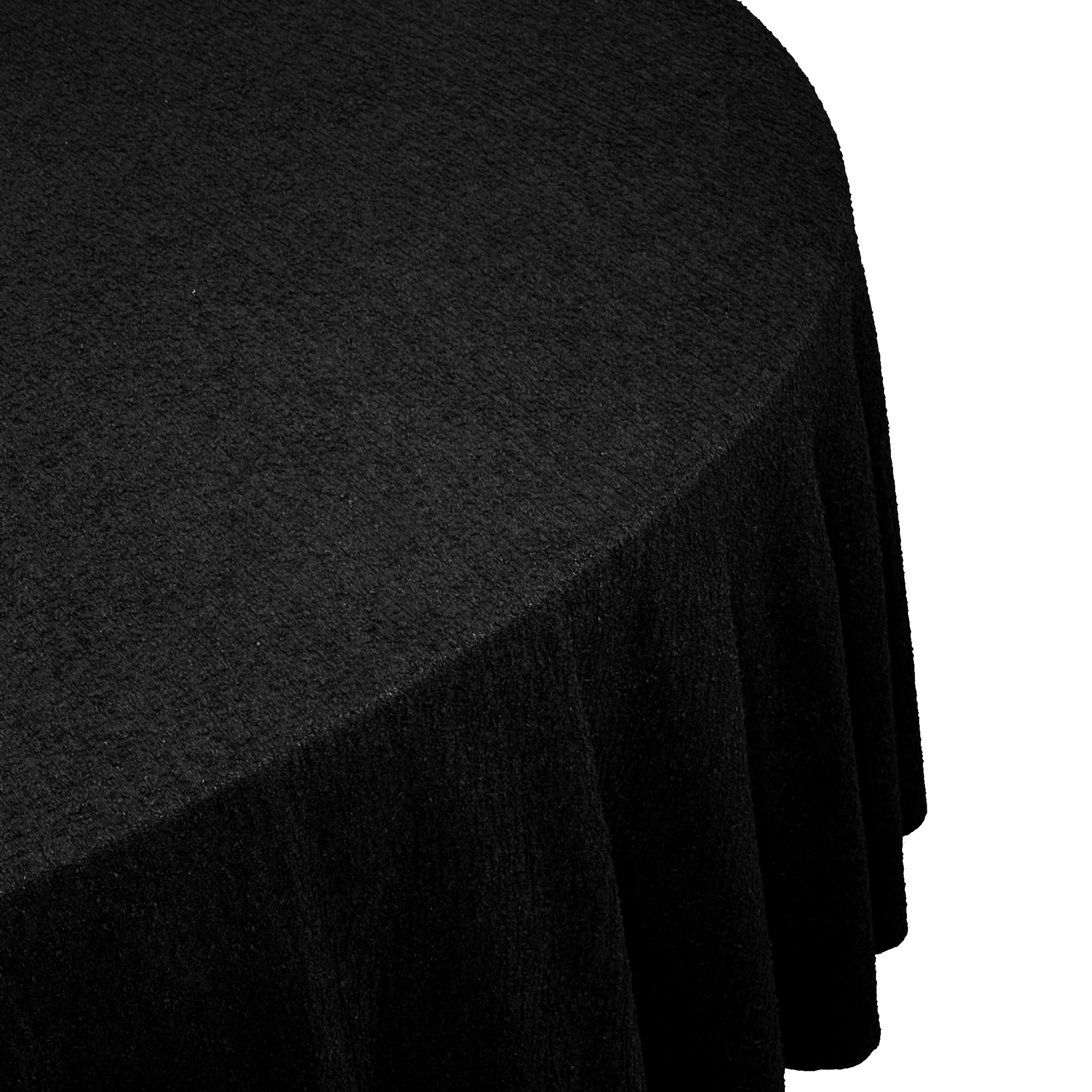 Luxury Boucle 120" Round Tablecloth - Black - Image 8