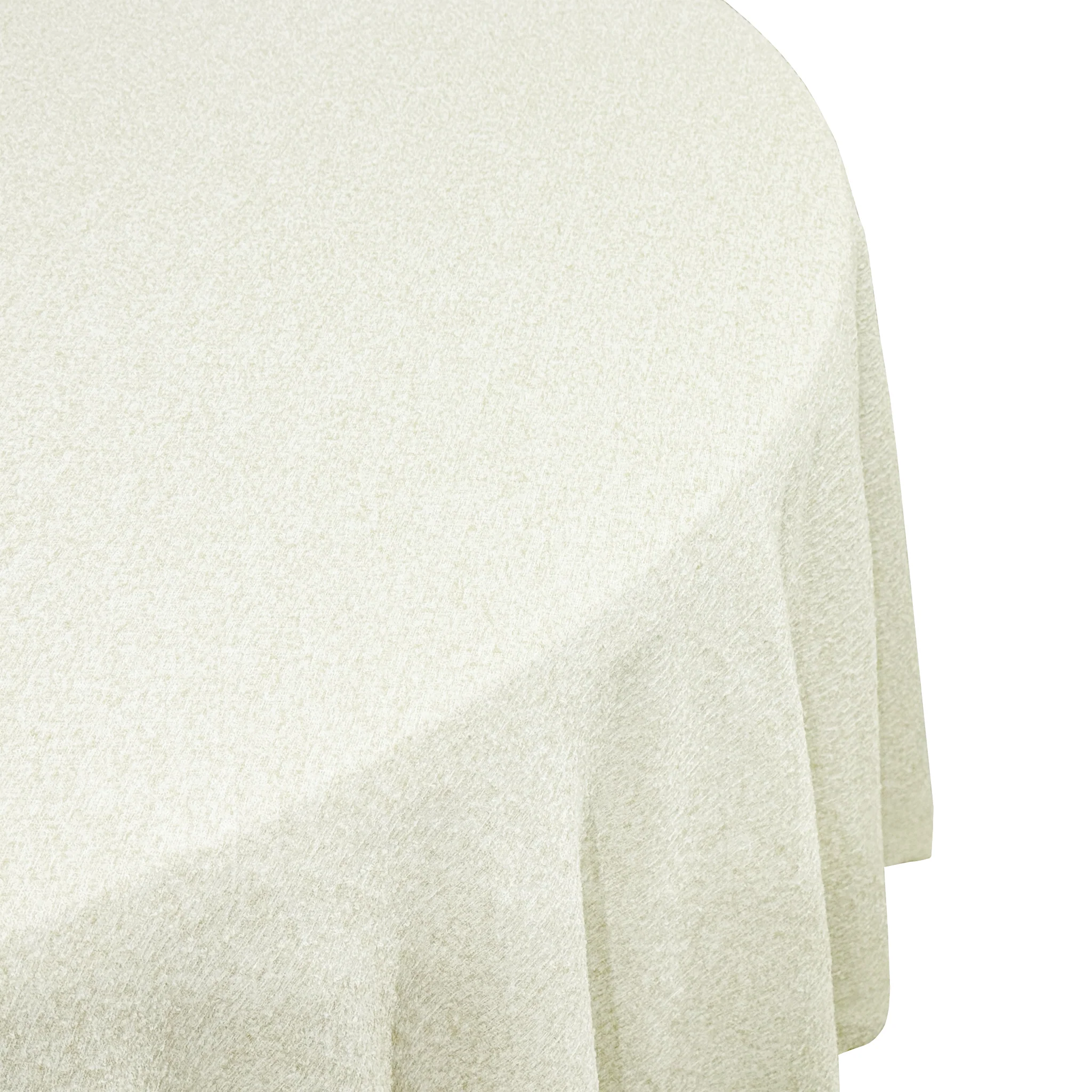 Luxury Boucle 120" Round Tablecloth - Ivory - Image 5