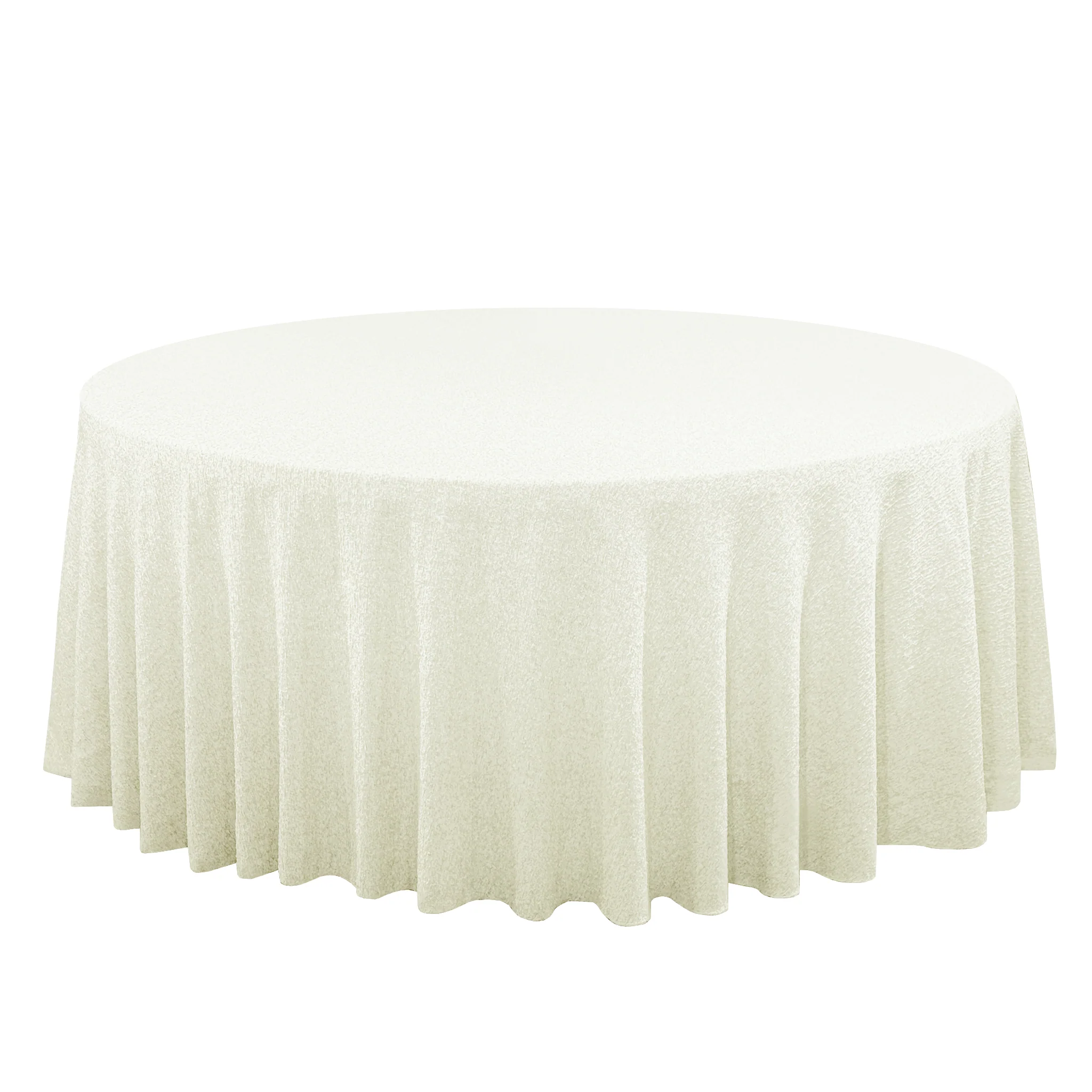 Luxury Boucle 120" Round Tablecloth - Ivory - Image 8