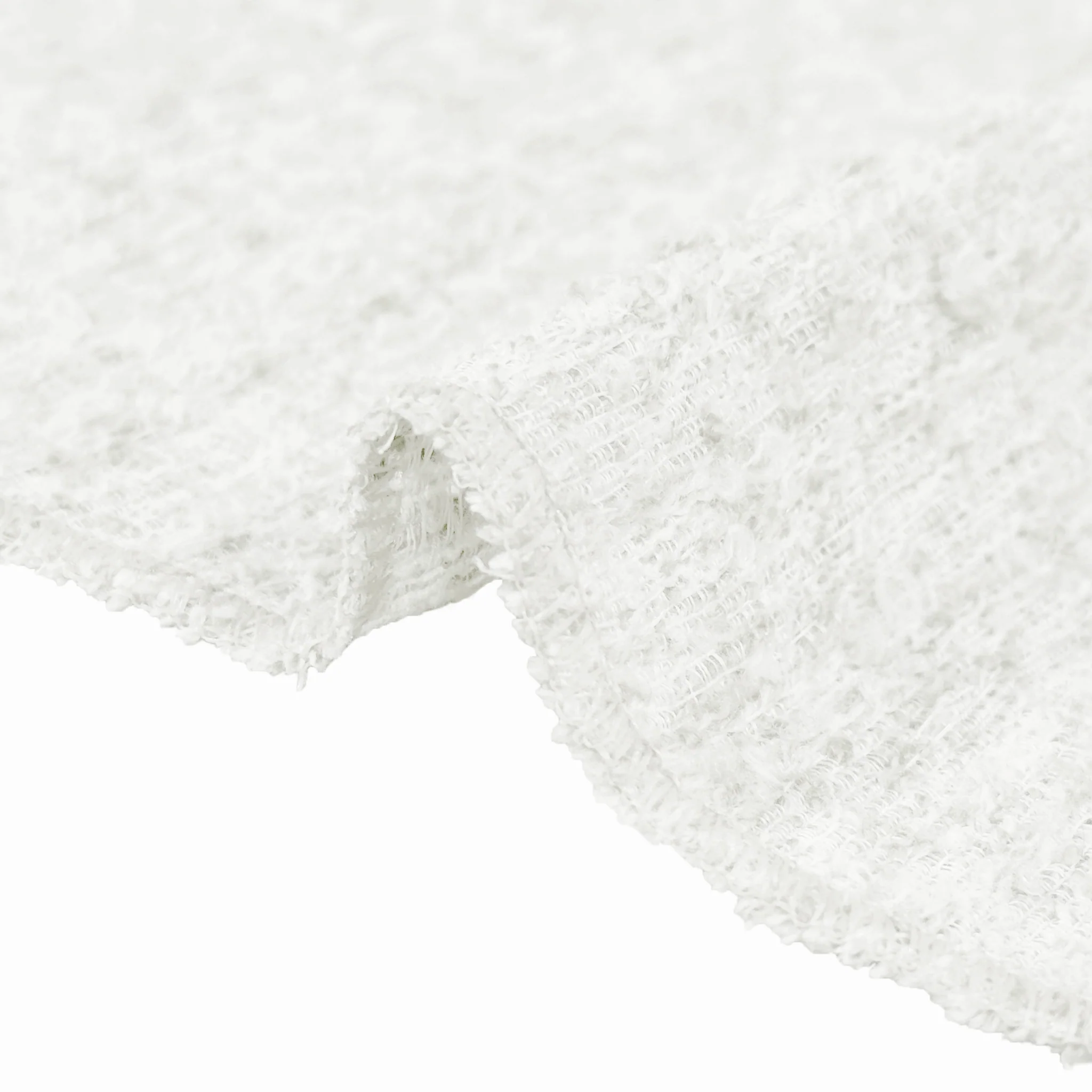 Luxury Boucle 120" Round Tablecloth - White - Image 6