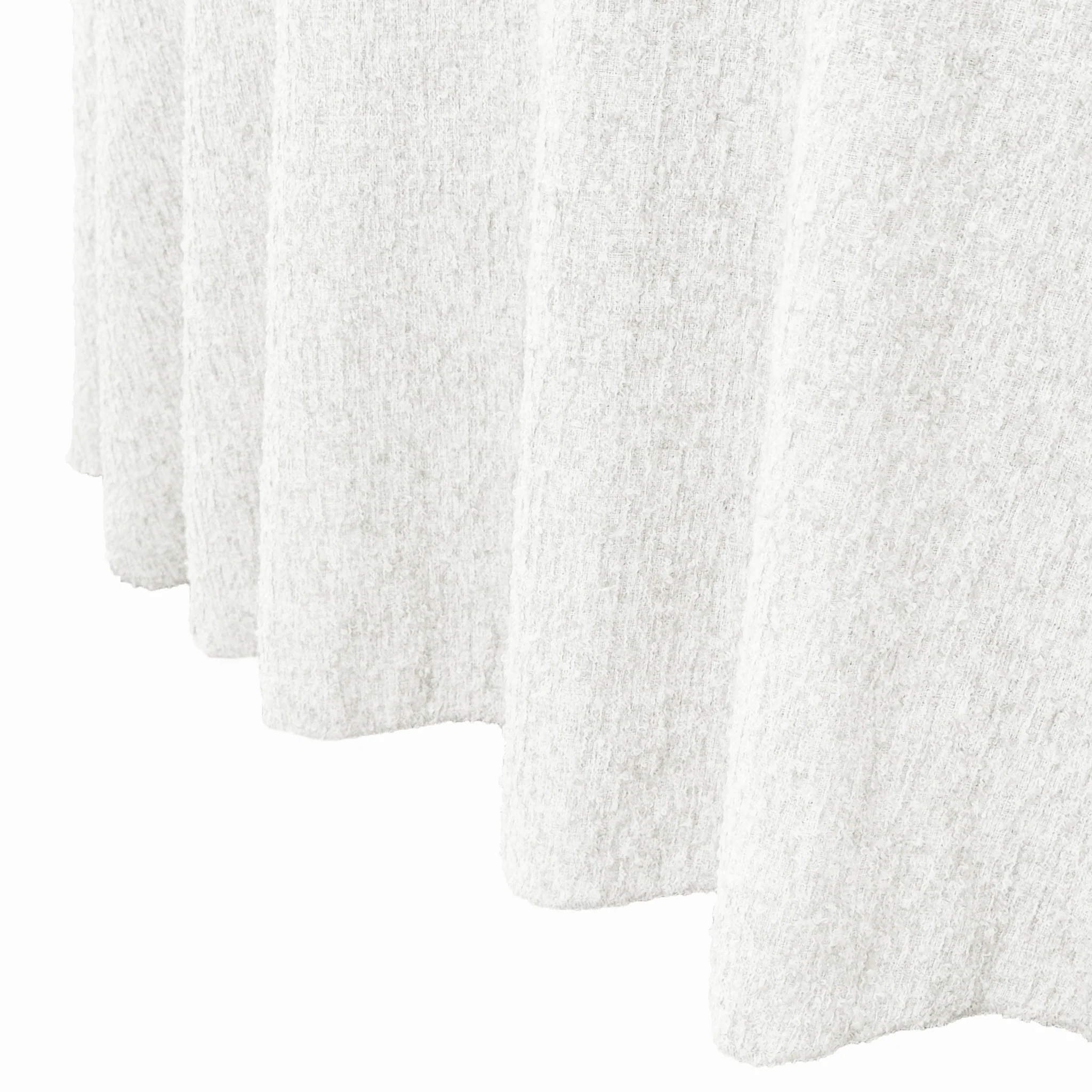 Luxury Boucle 120" Round Tablecloth - White - Image 7