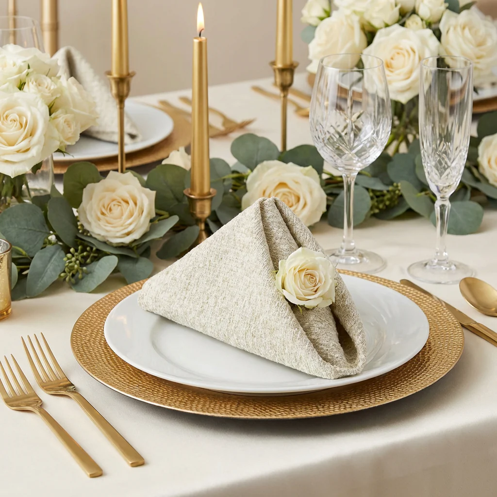 5 pcs/pk Luxury Boucle 20"x20" Linen Napkin - Beige - Image 7