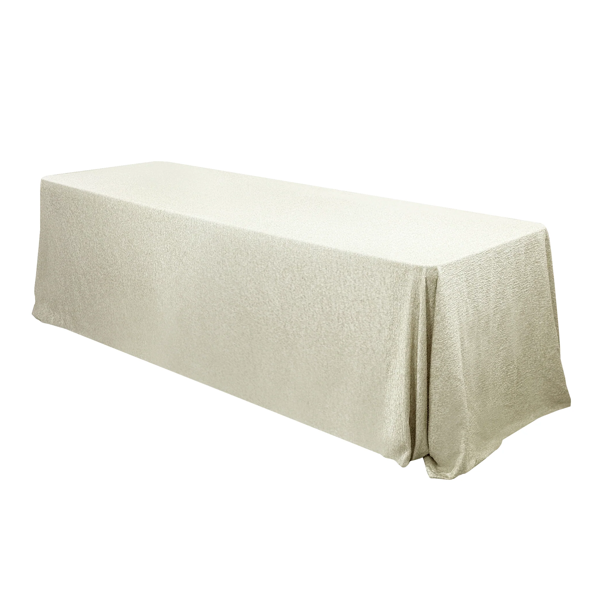 Luxury Boucle 90"x156" Rectangular Tablecloth - Beige - Image 3