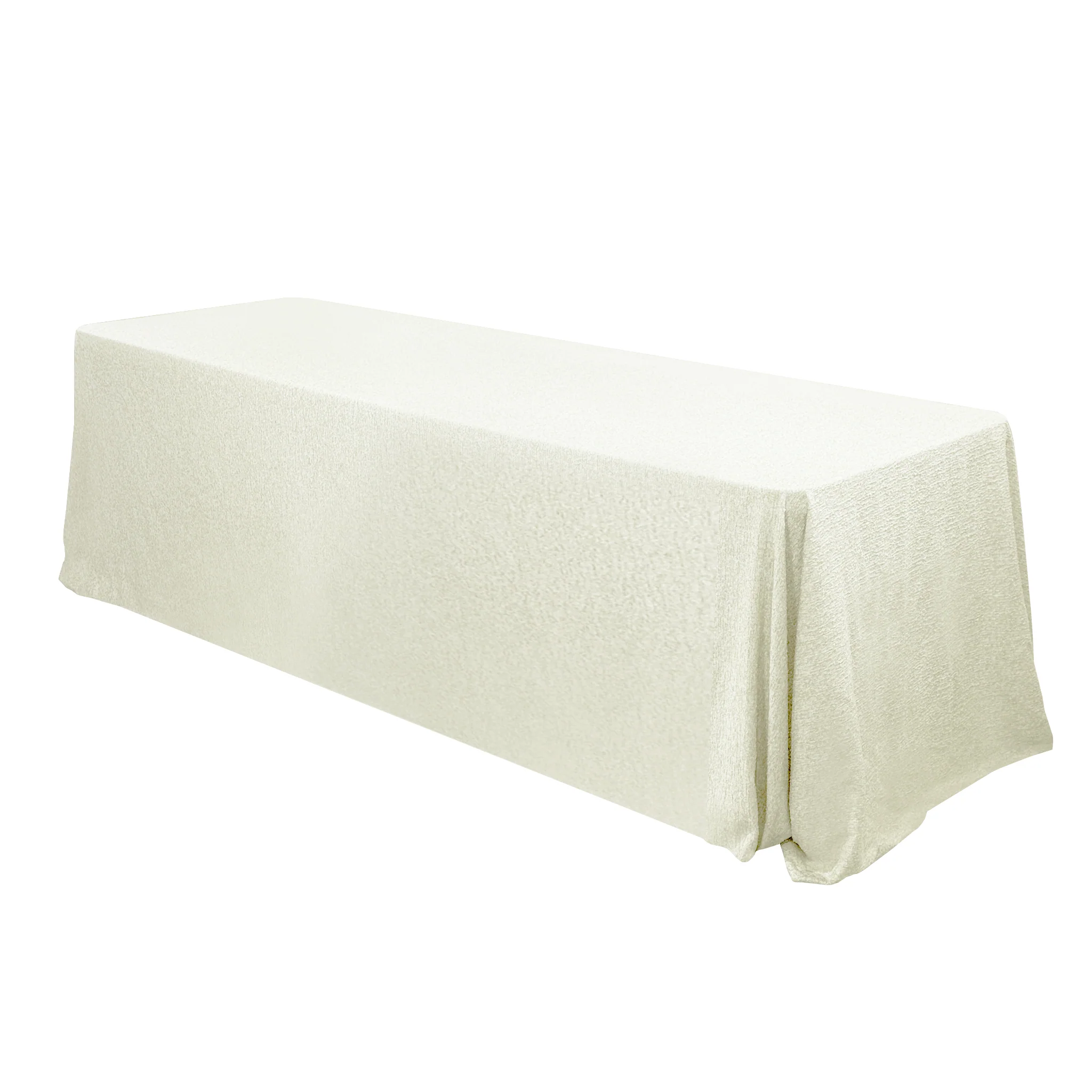 Luxury Boucle 90"x132" Rectangular Tablecloth - Ivory - Image 3