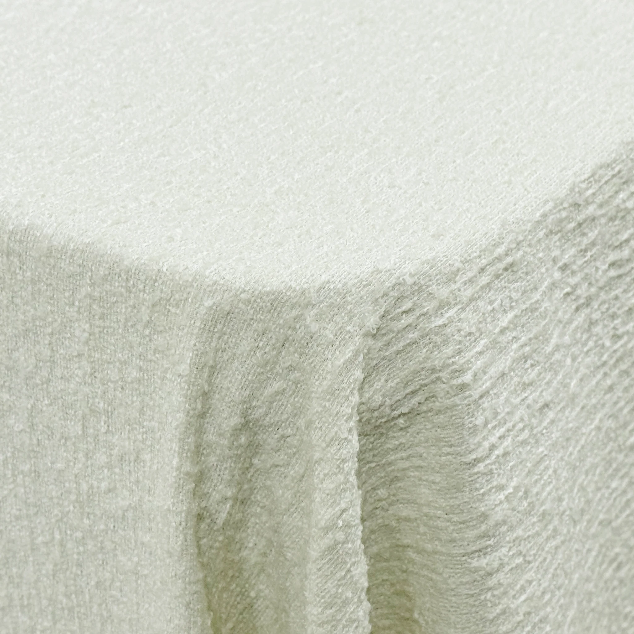 Luxury Boucle 90"x132" Rectangular Tablecloth - Ivory - Image 9