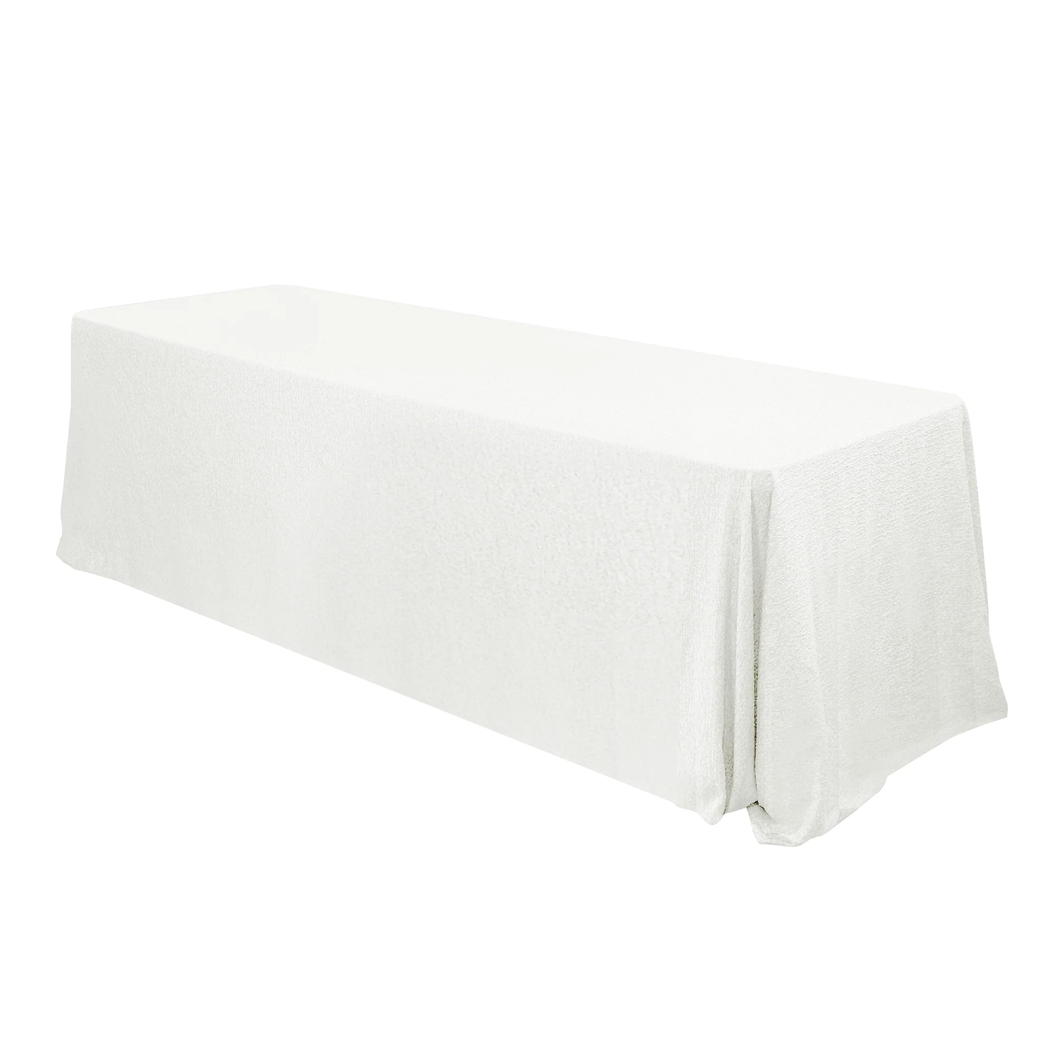 Luxury Boucle 90"x132" Rectangular Tablecloth - White - Image 3