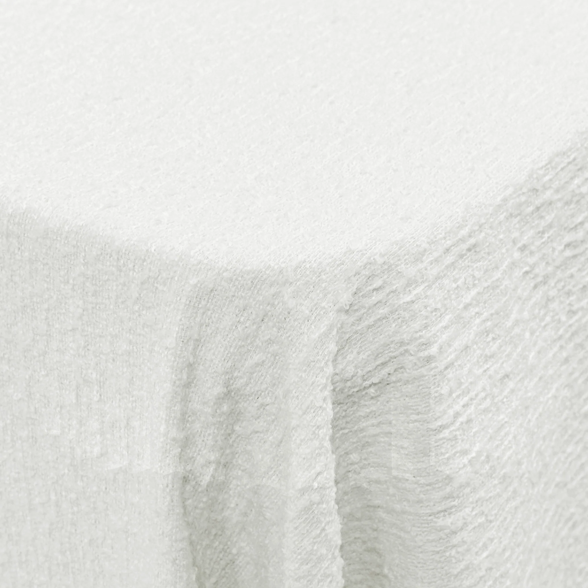 Luxury Boucle 90"x132" Rectangular Tablecloth - White - Image 9
