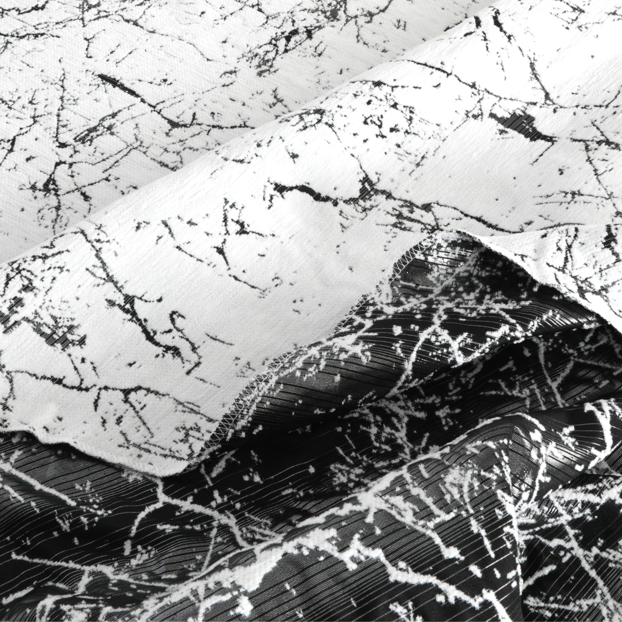 Marble Reversible Jacquard Table Runner - Shimmer Black - Image 2