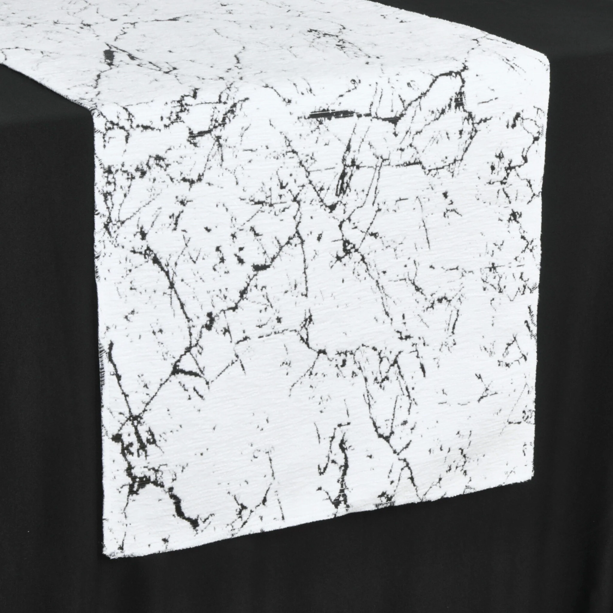 Marble Reversible Jacquard Table Runner - Shimmer Black - Image 5
