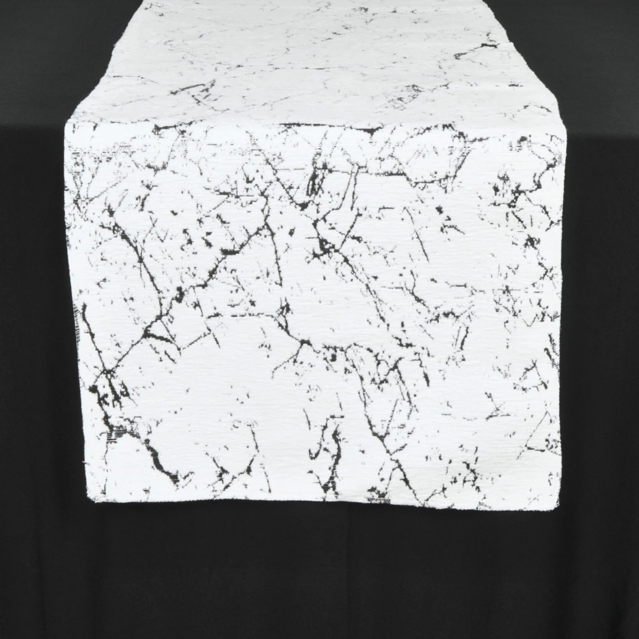 Marble Reversible Jacquard Table Runner - Shimmer Black - Image 7