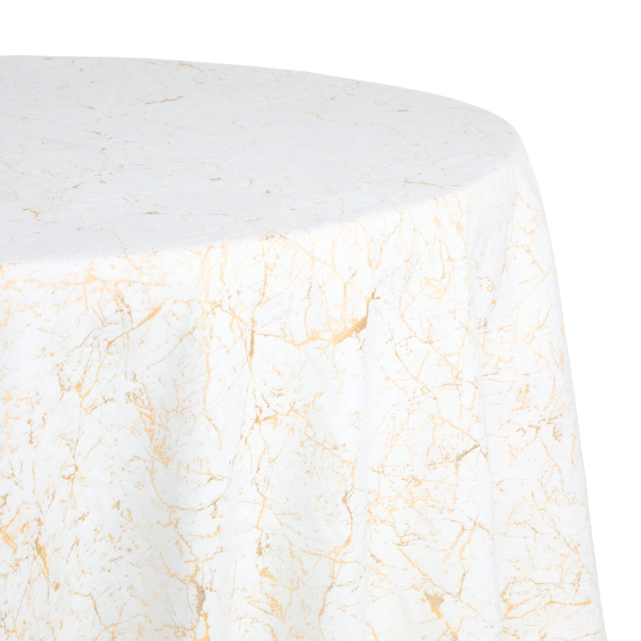 Marble Reversible Jacquard Tablecloth 120" Round  - Gold - Image 4