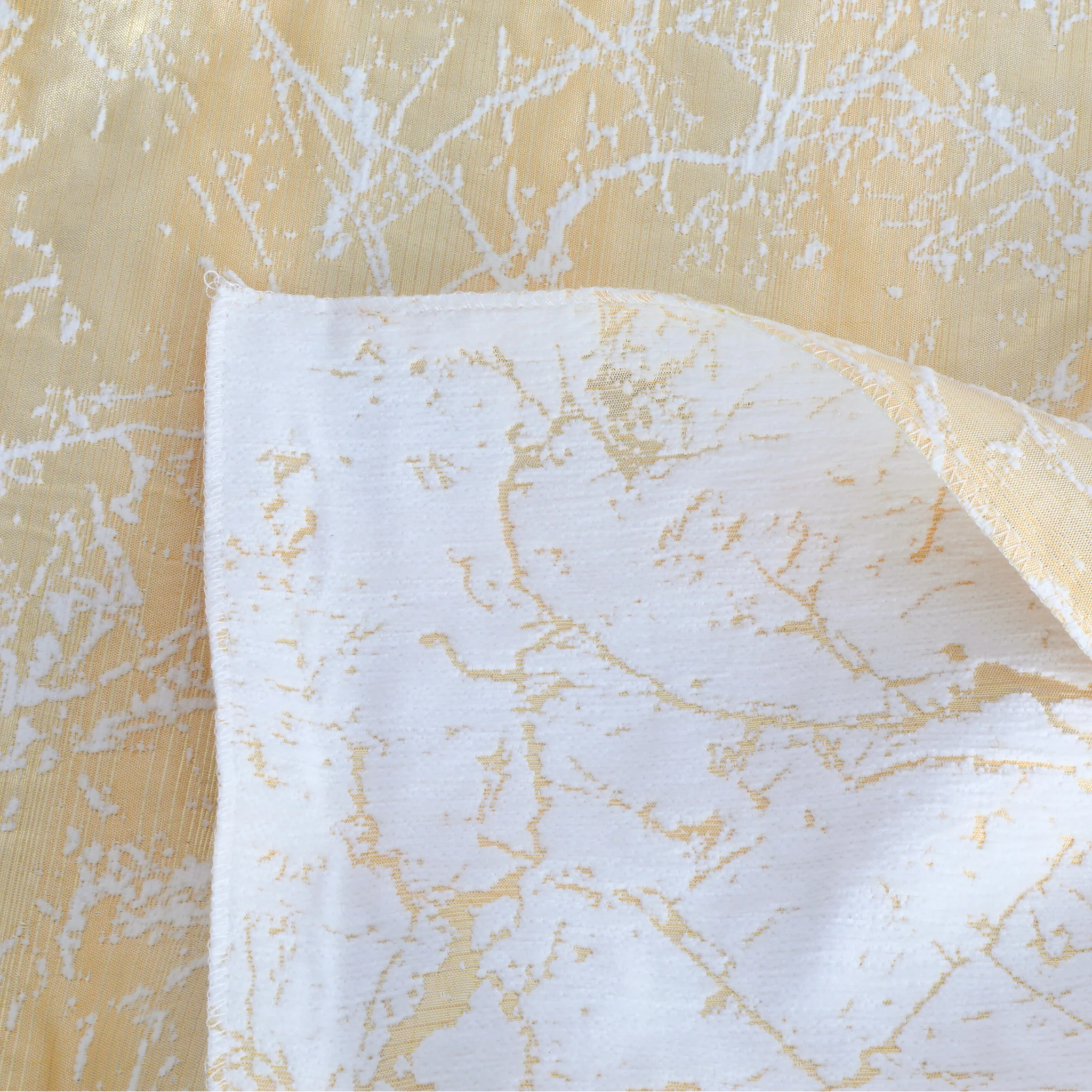 Marble Reversible Jacquard Tablecloth 90"x132" Rectangle - Gold - Image 6