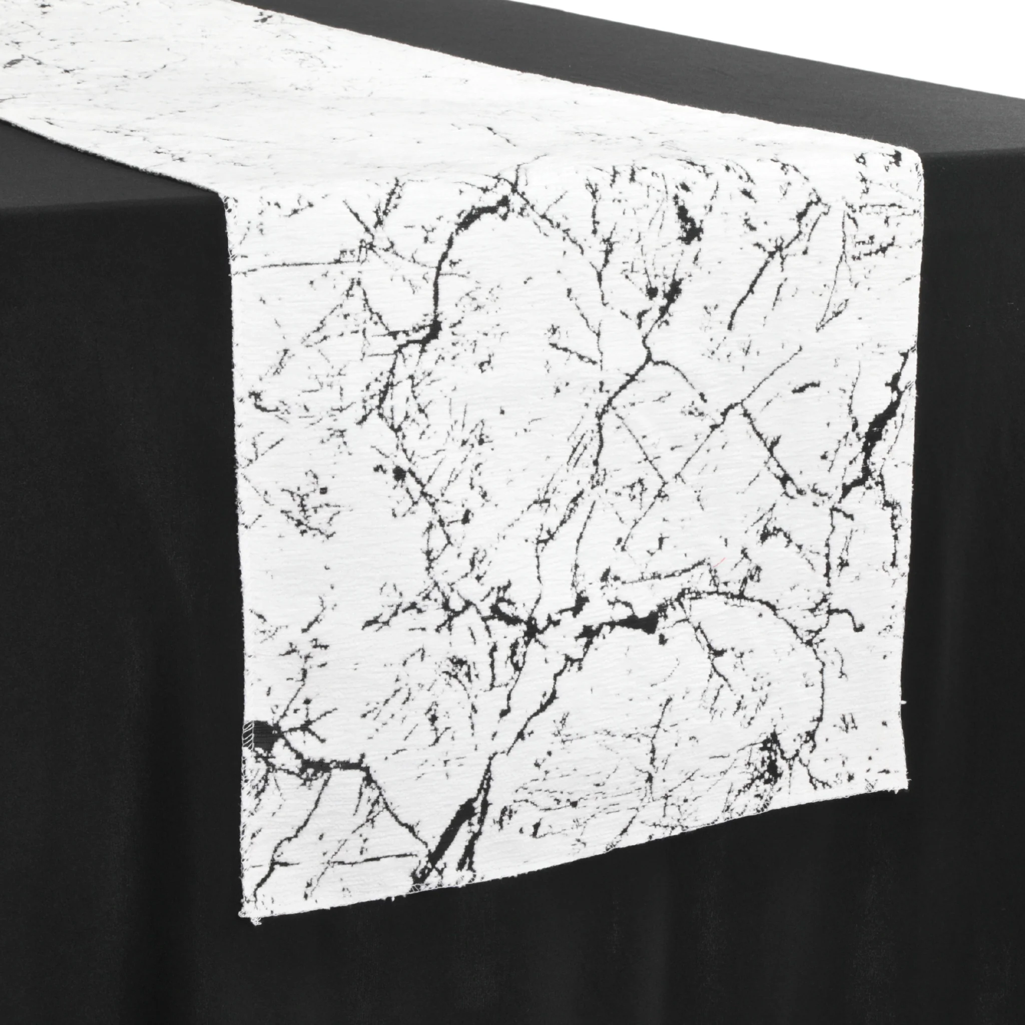 Marble Reversible Jacquard Table Runner - Black - Image 6