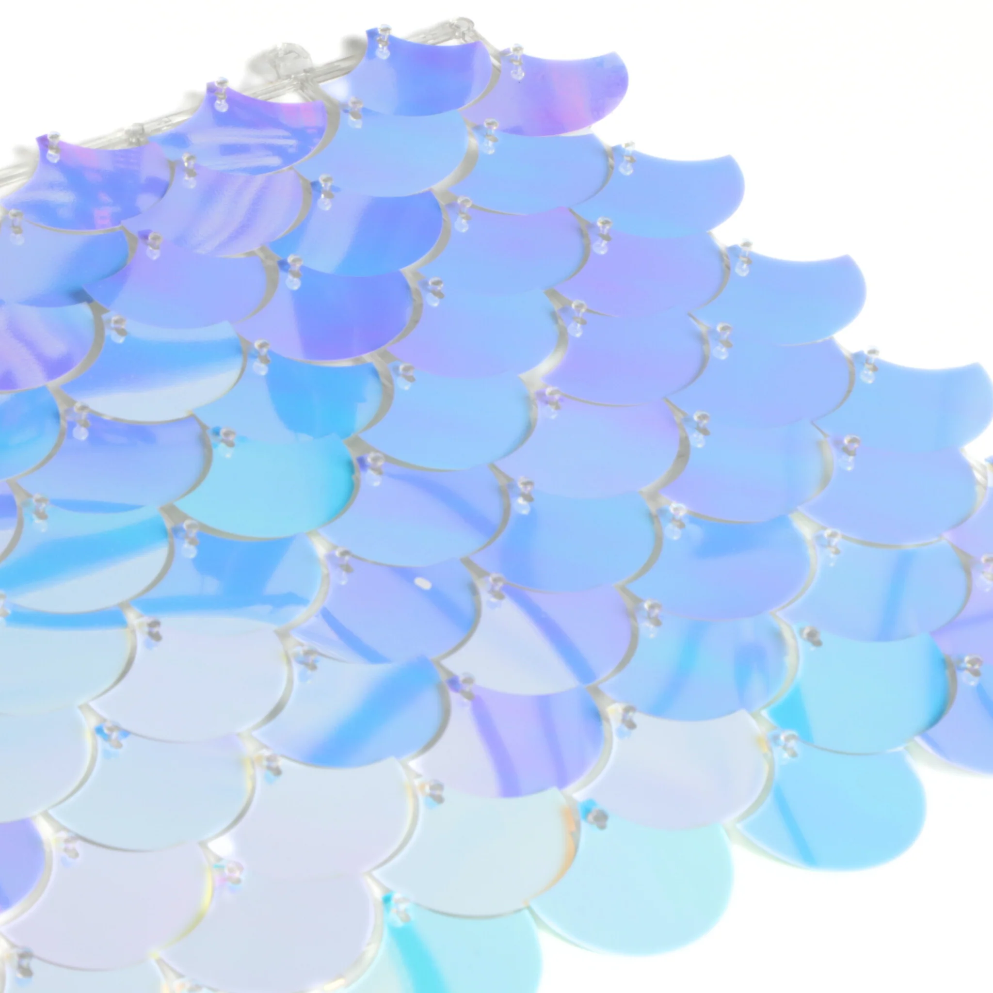 Mermaid Scale Sequin Wall Panel Backdrops (24 panels) - Iridescent Blue - Image 2