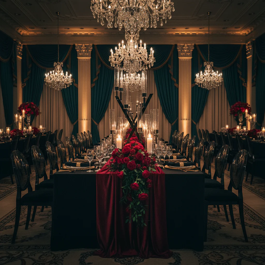 16 Branches Black Metal Candelabra Centerpiece - Image 4