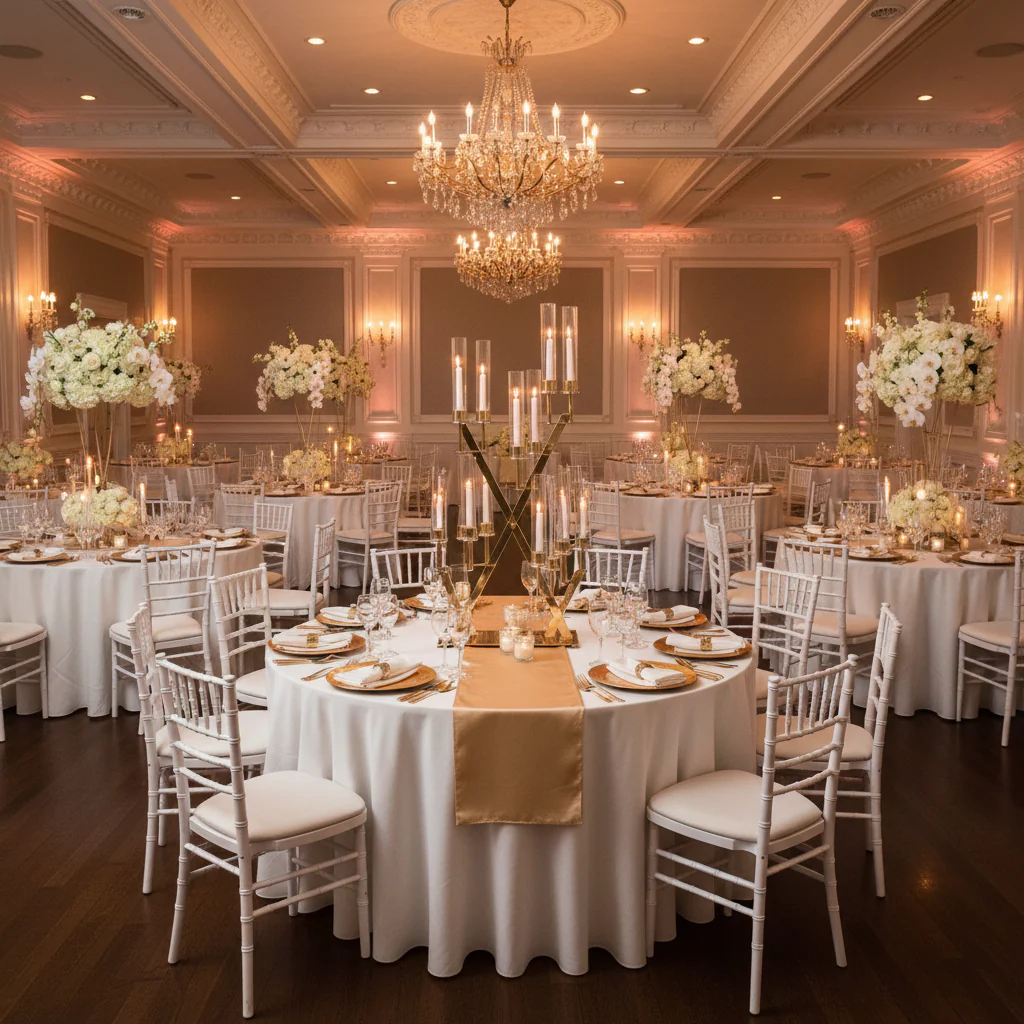 16 Branches Gold Metal Candelabra Centerpiece - Image 4