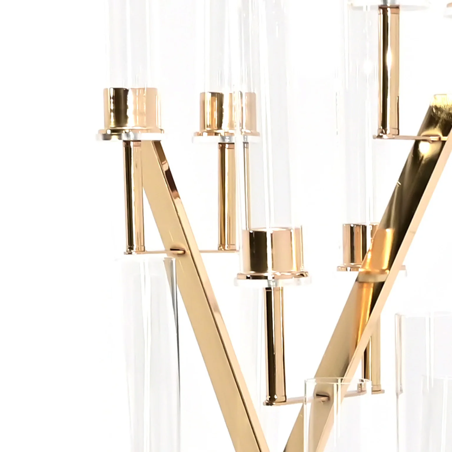 16 Branches Gold Metal Candelabra Centerpiece - Image 6