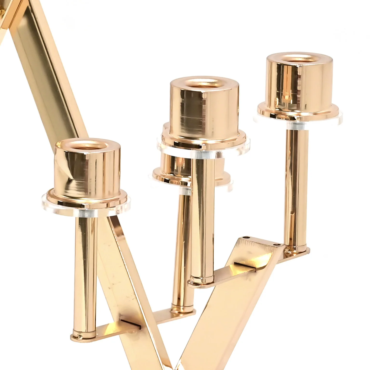16 Branches Gold Metal Candelabra Centerpiece - Image 7