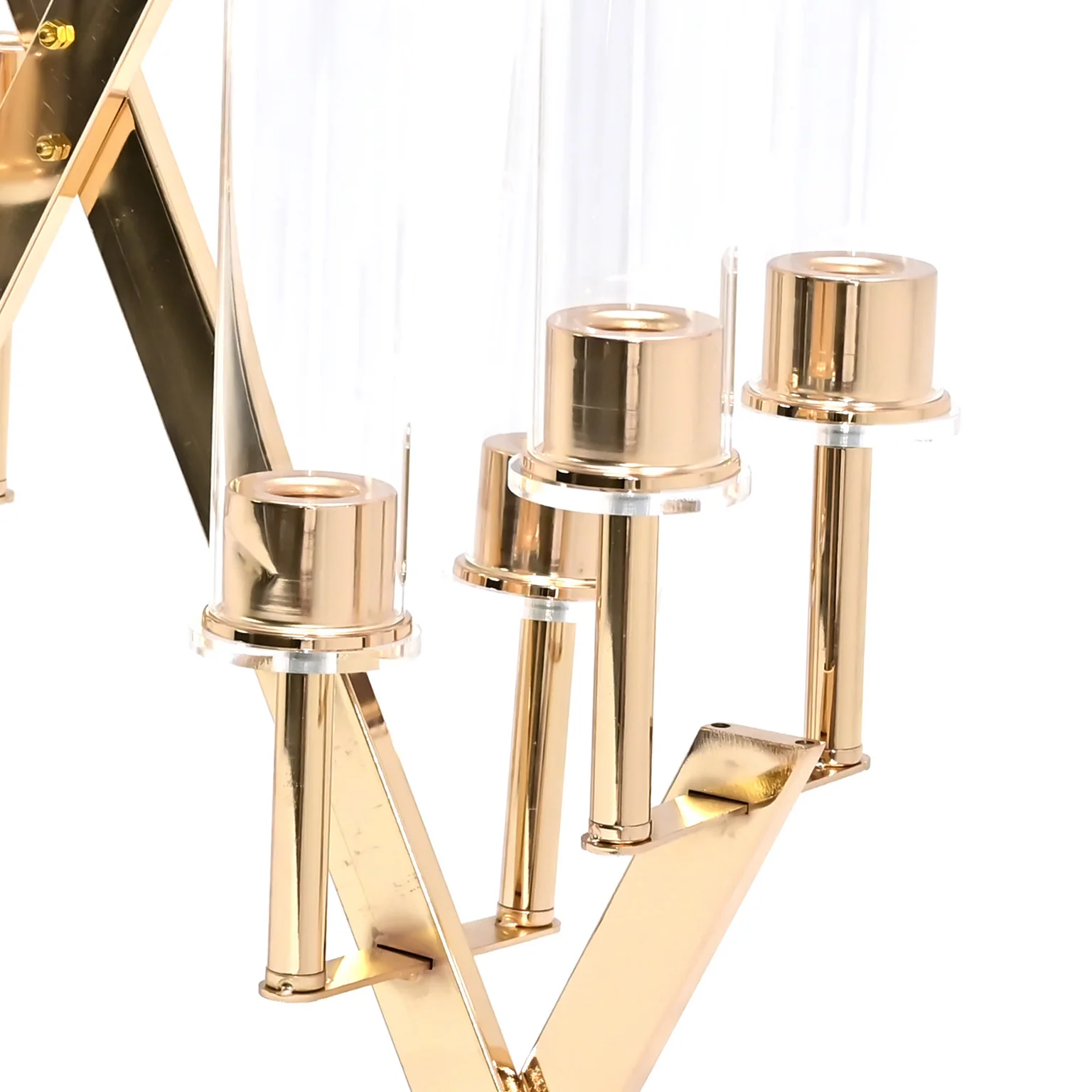 16 Branches Gold Metal Candelabra Centerpiece - Image 8
