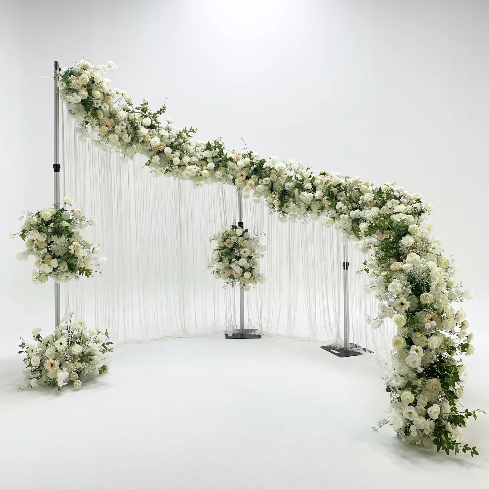 Modern S-Curved Metal Wedding Arch Backdrop Frame - Image 2